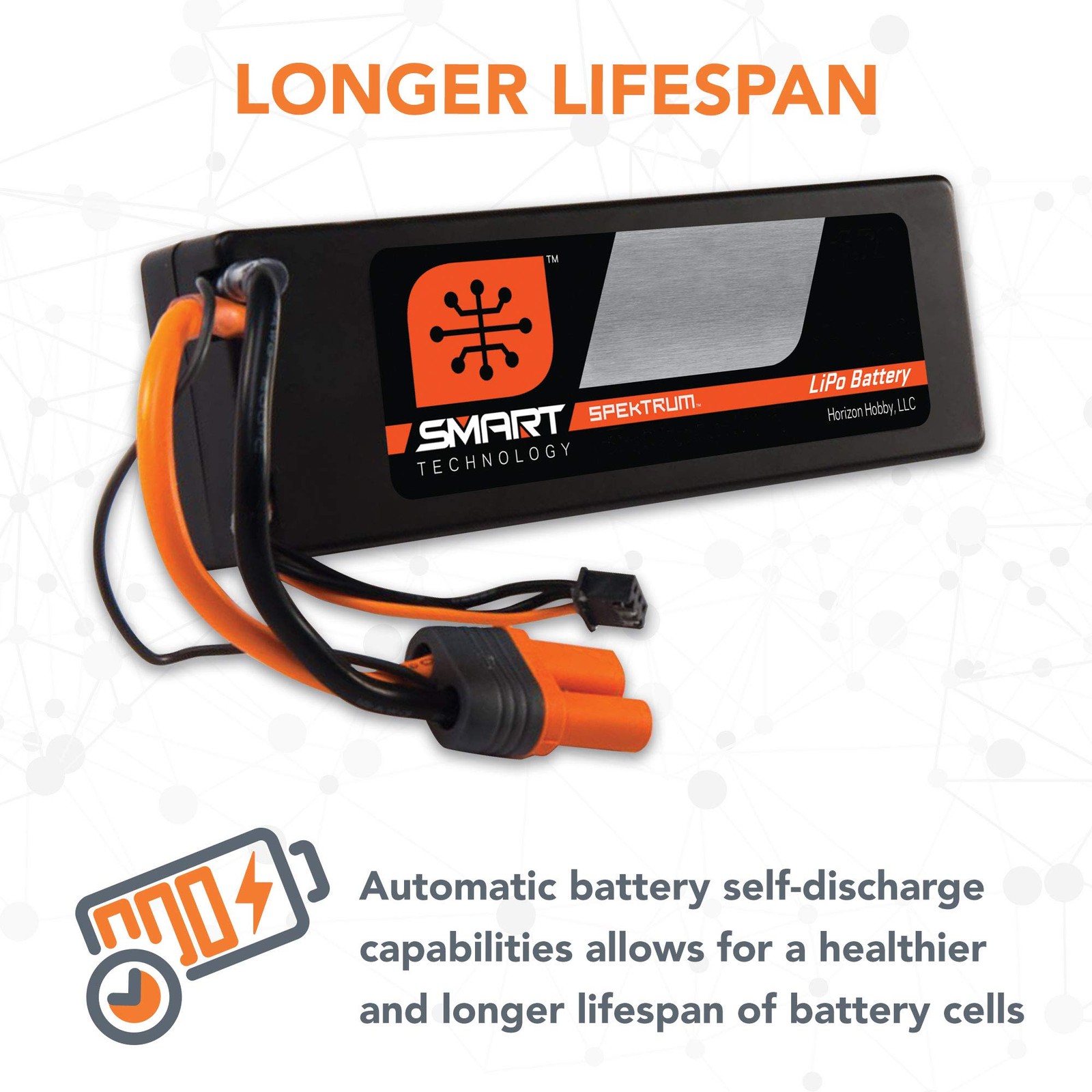 Spektrum 7.4V 5000mAh 2S 50C Smart Hardcase LiPo Battery: IC3, 50C; IC3