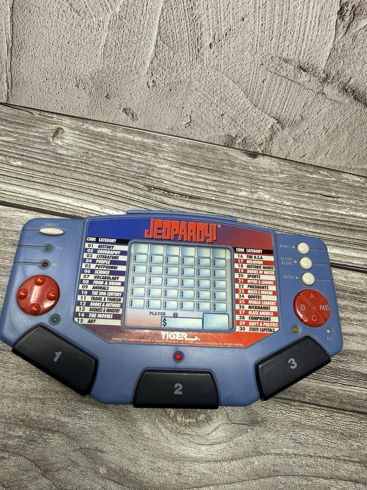 1995 Talking Jeopardy Tiger Electronics Video Game Handheld with Instructions
