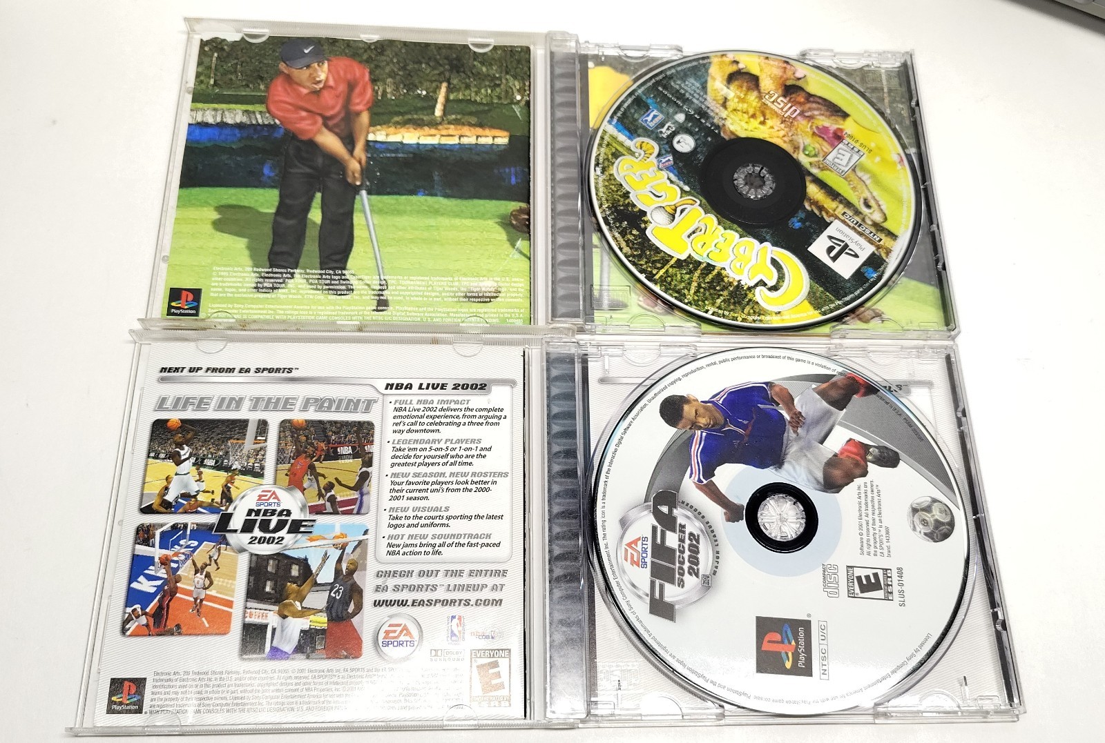 Sony PlayStation 1 SCPH-7501 W/ 2 Games 1 Controller Cables Mega Mem Card Tested