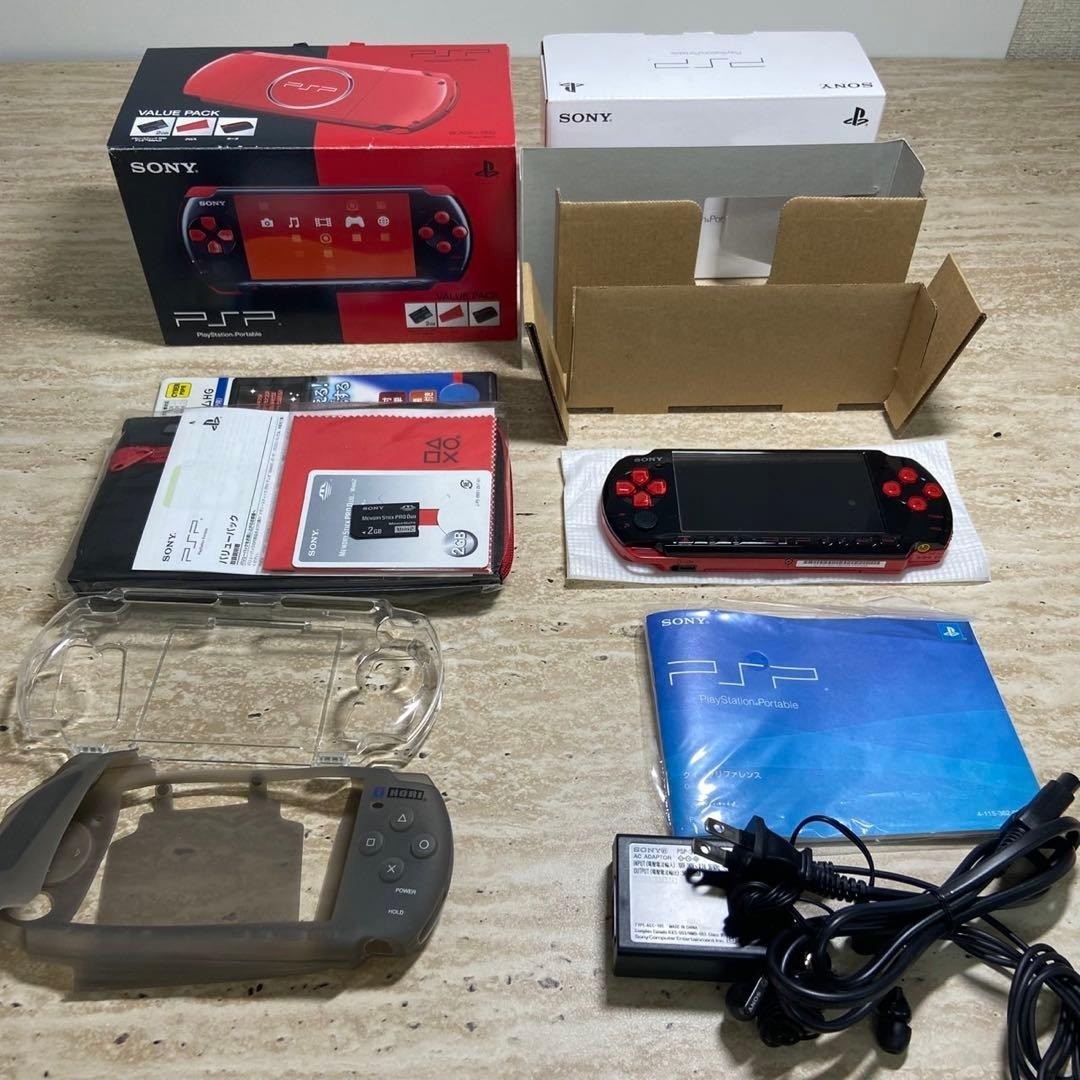 Sony PSP 3000 Value Pack Black Red Near Mint Complete 6722