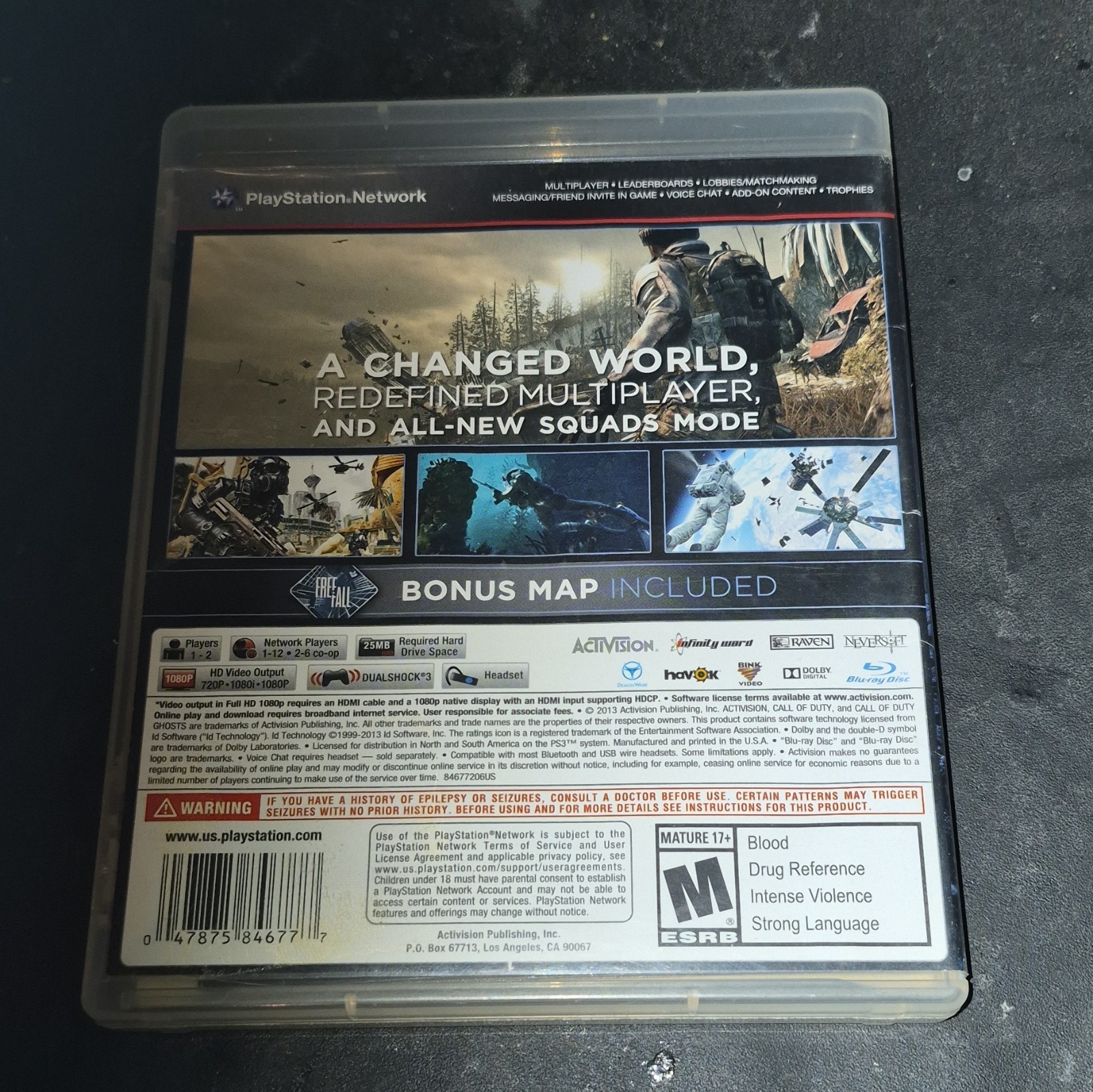 Call of Duty Ghosts Complete Sony PlayStation 3 2013 M NTSC Shooter Online