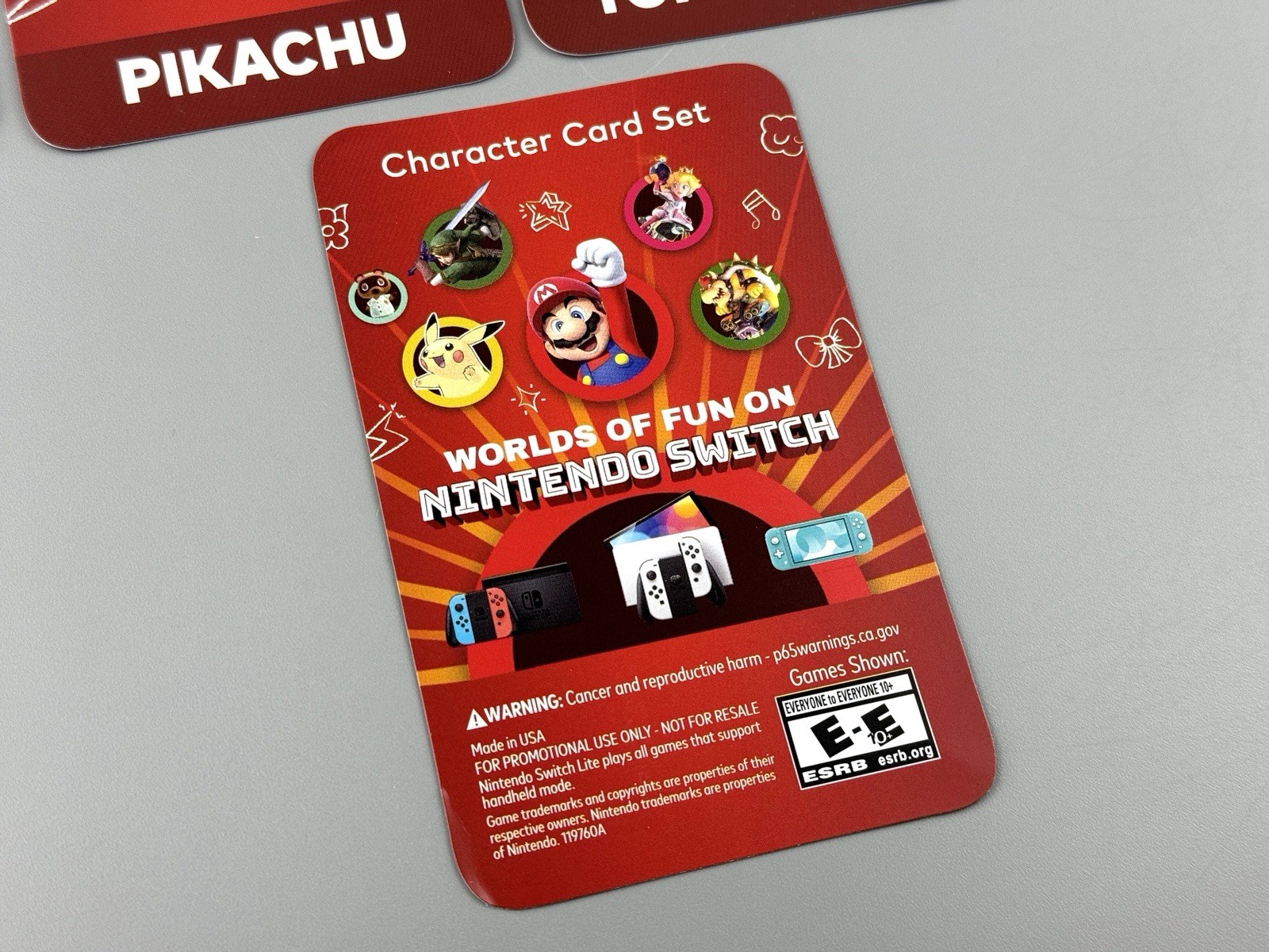 Authentic Nintendo Switch Character Card Set Limited Promotional Promo 2023