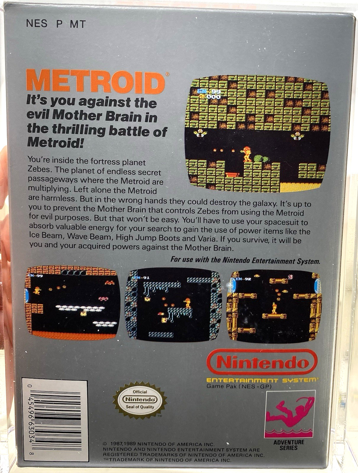 Metroid Nintendo NES New 1989 VGA Q 85 Archival Qualified White Oval Seal