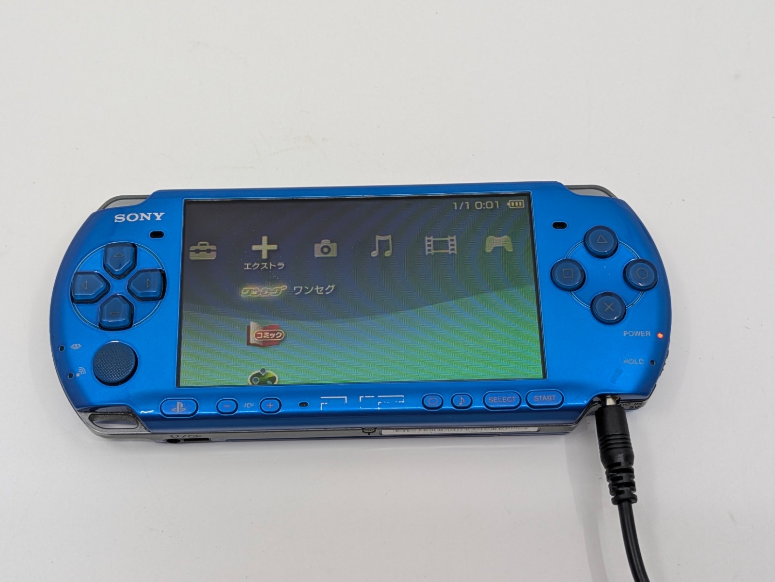 Sony PSP-3000 Vibrant Blue Handheld Console Tested Working New Battery AC JP