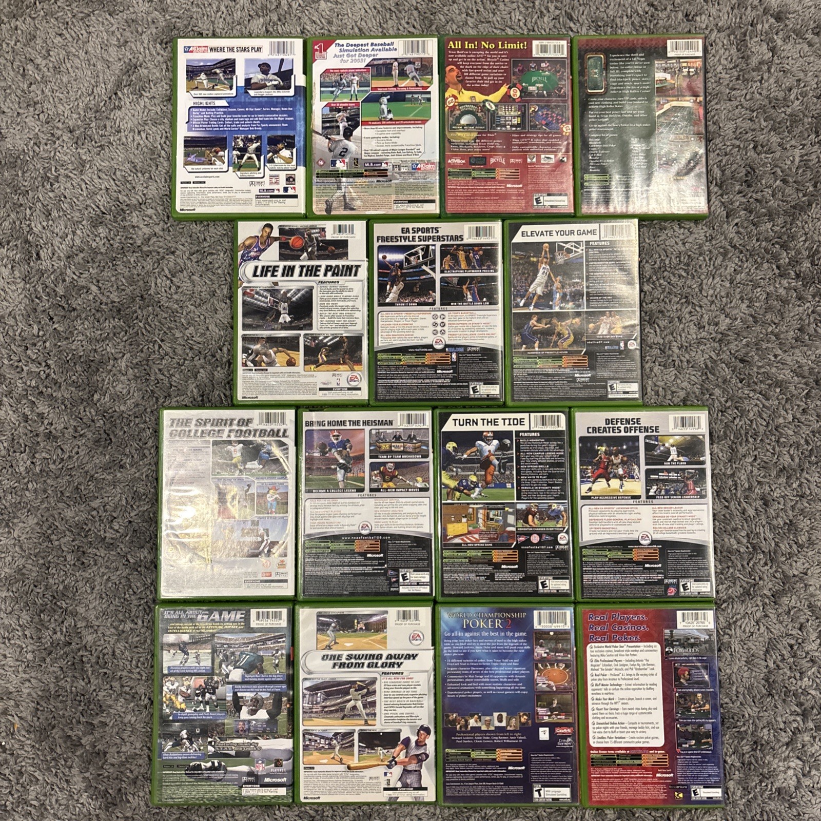 Lot of 15 Original XBOX Mixed Game Sports & Casino Bundle – Complete – Untested