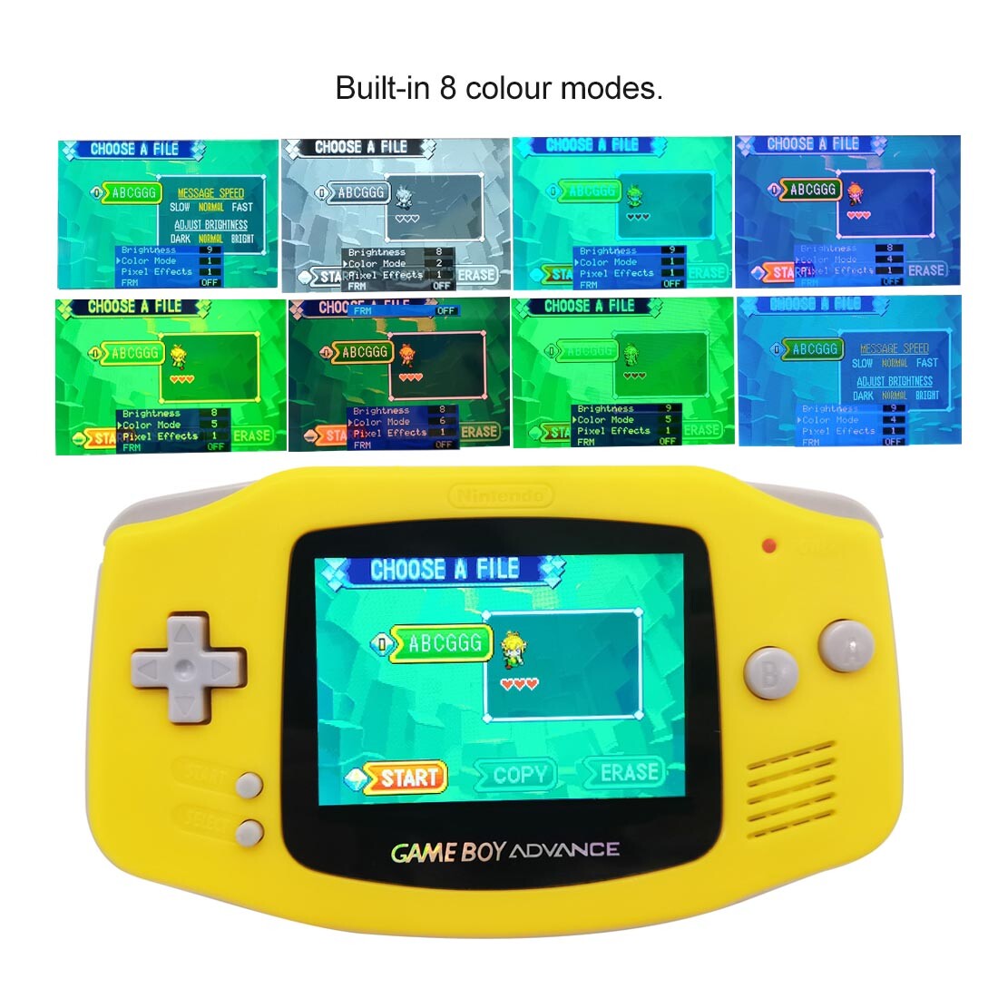 Gameboy Advance IPS V5 Laminated 1800mAh Screen Battery Mod No Solder + Shell