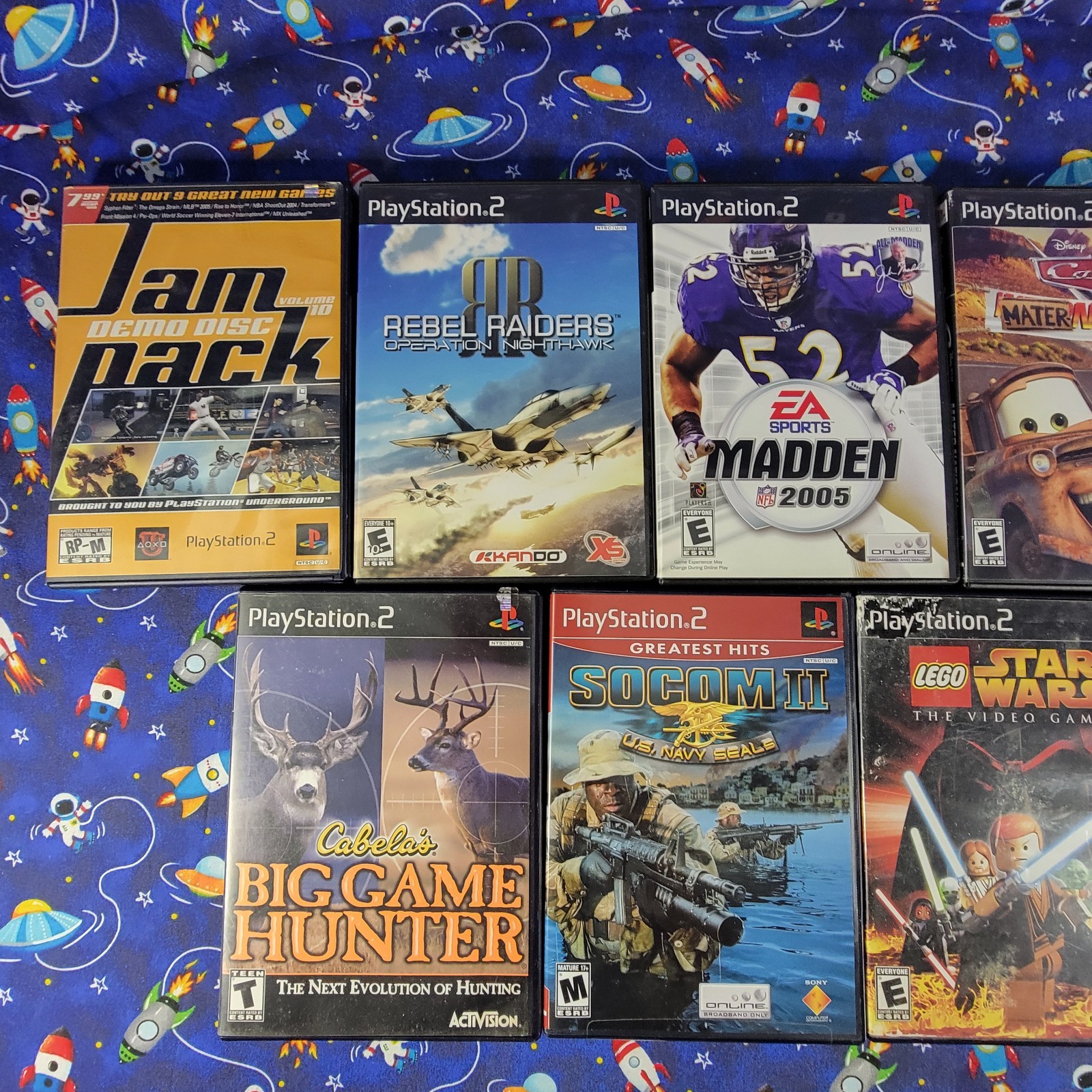 PS2 Games Lot of 9 Spider-Man 3 SmackDown vs Raw 2007 LEGO Star Wars Cars