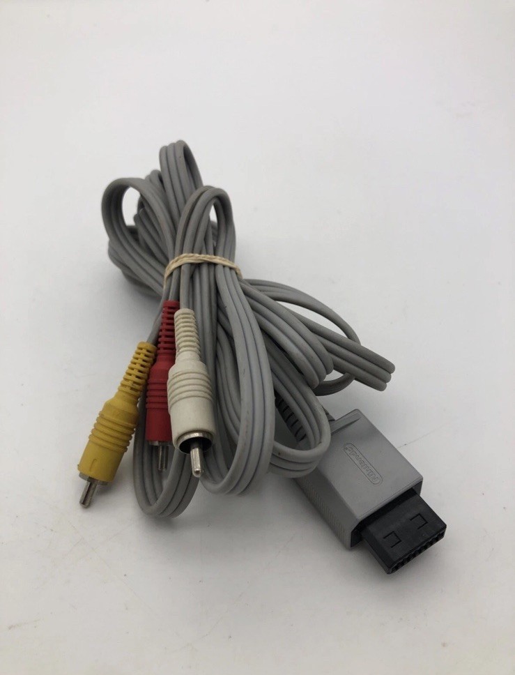 Nintendo Wii+Wii U Replacement Composite AV Cable TV Hookup – Authentic OEM