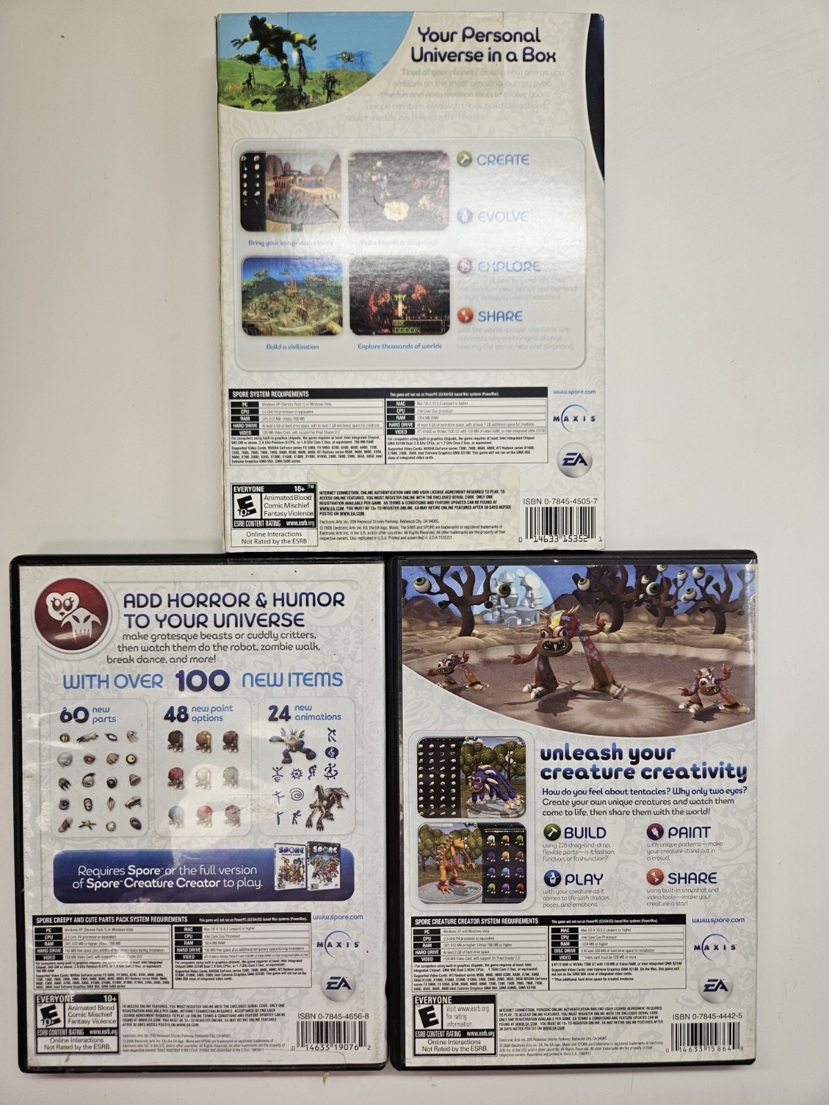 Spore 3 Game Bundle: Spore/ Spore Creature Creator/ Spore Creepy & Cute