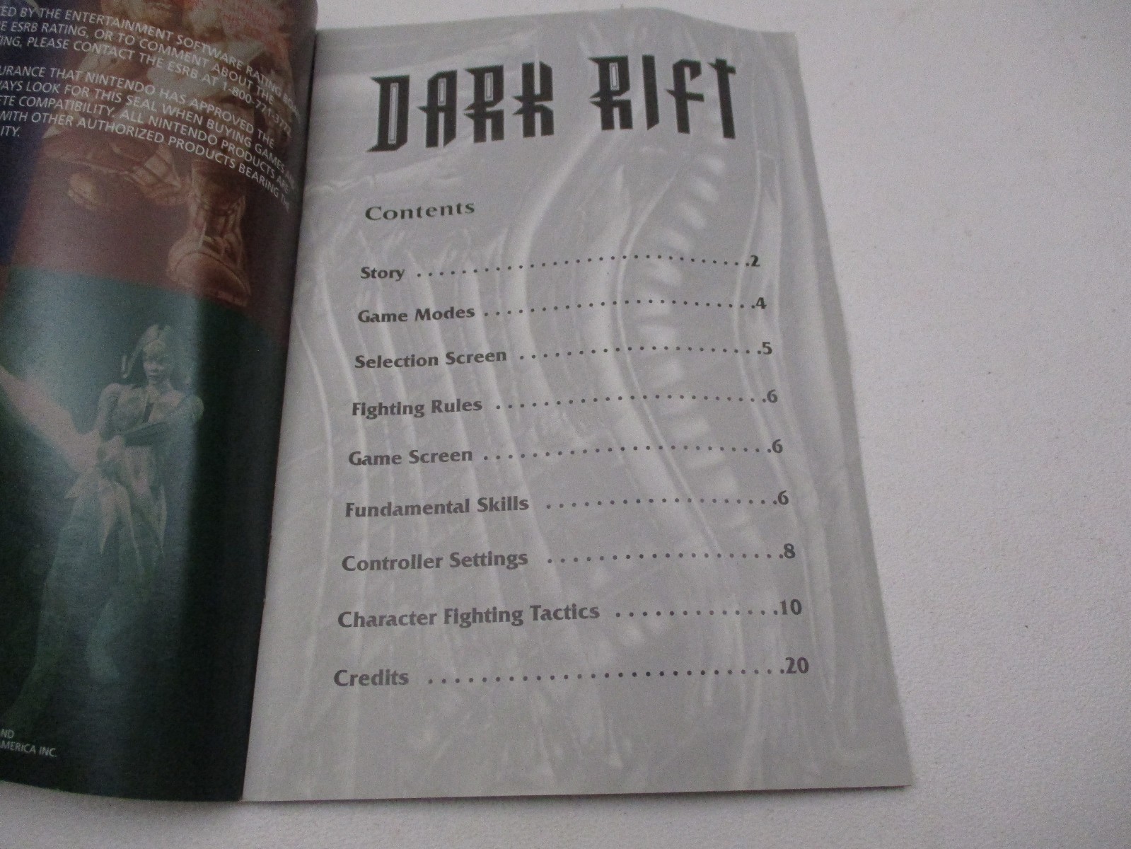 Dark Rift N64 Original Box and Manual ONLY Nintendo 64