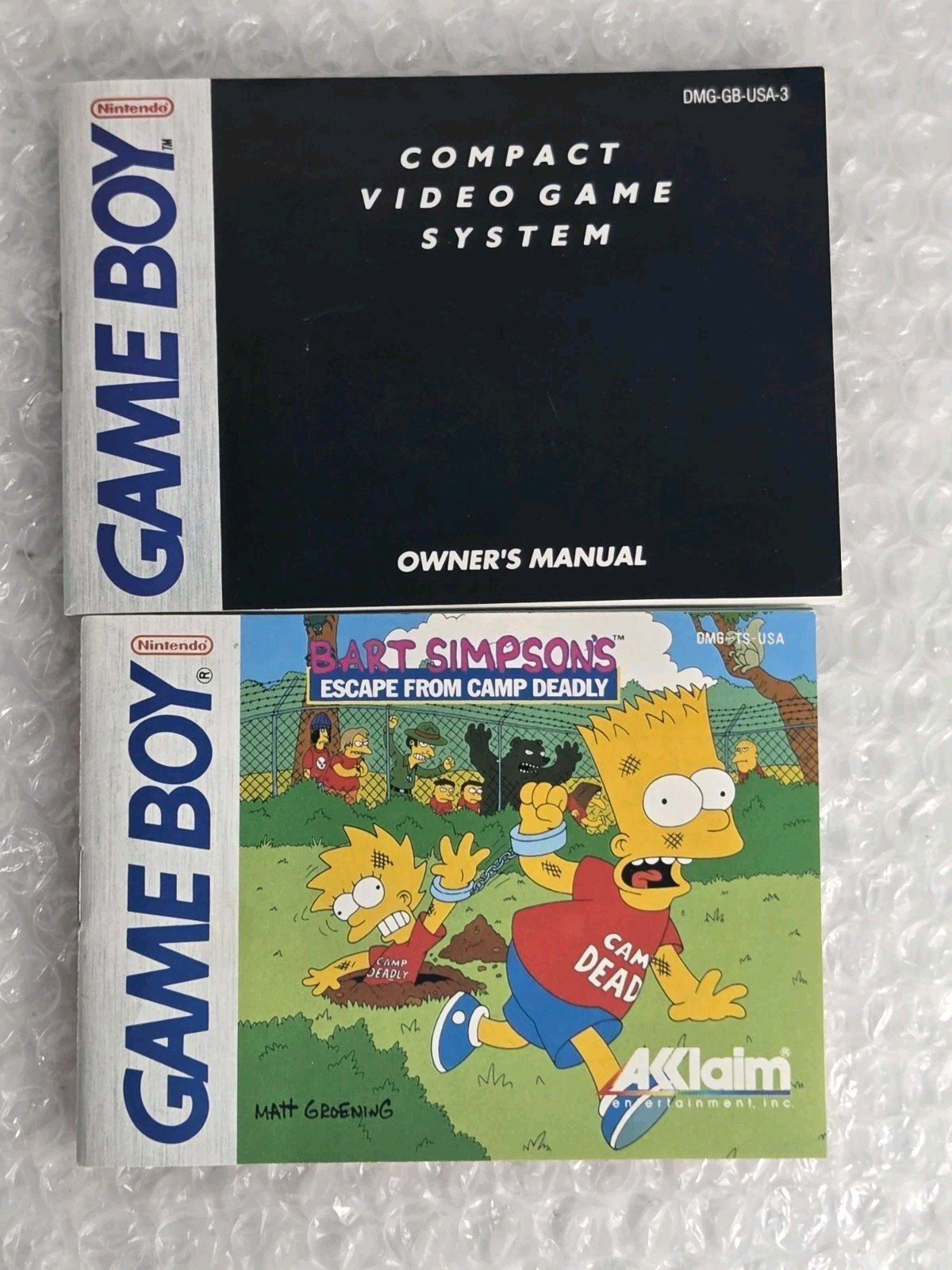Bart Simpson’s Escape From Camp Deadly Nintendo Game Boy Complete CIB Tested Akl