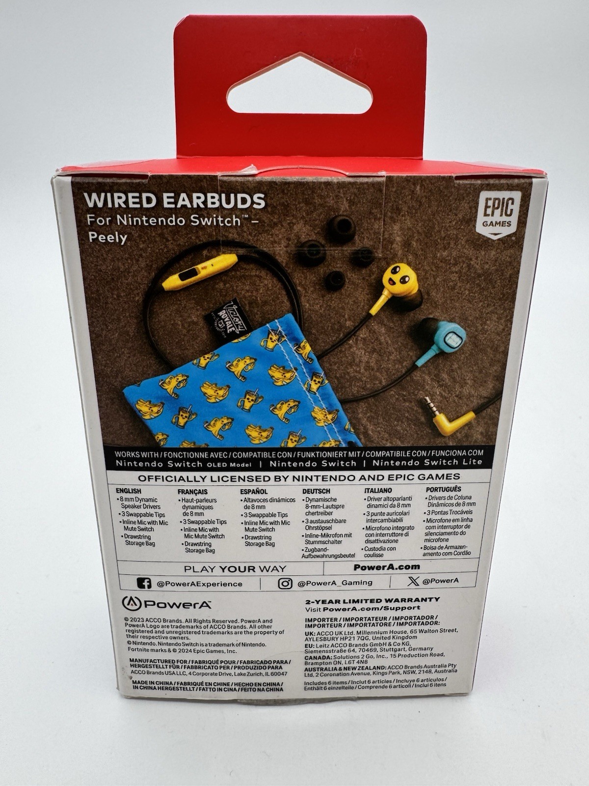 PowerA Fortnite Peely Wired Earbuds Nintendo Switch “New In Box” “NO CODE”