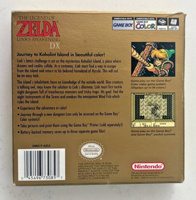 Legend of Zelda: Link’s Awakening DX (Game Boy Color) CIB. Very Rare!