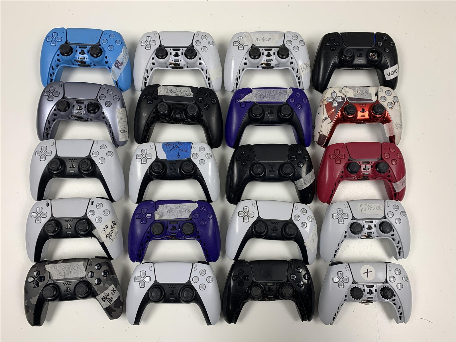 Bulk Lot 20 Sony PS5 DualSense Controllers Broken Parts Repair Wholesale
