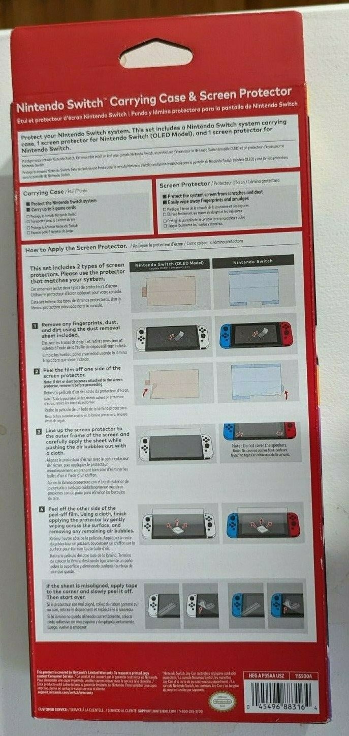 Nintendo Switch Carrying Case & Screen Protector – Black and White