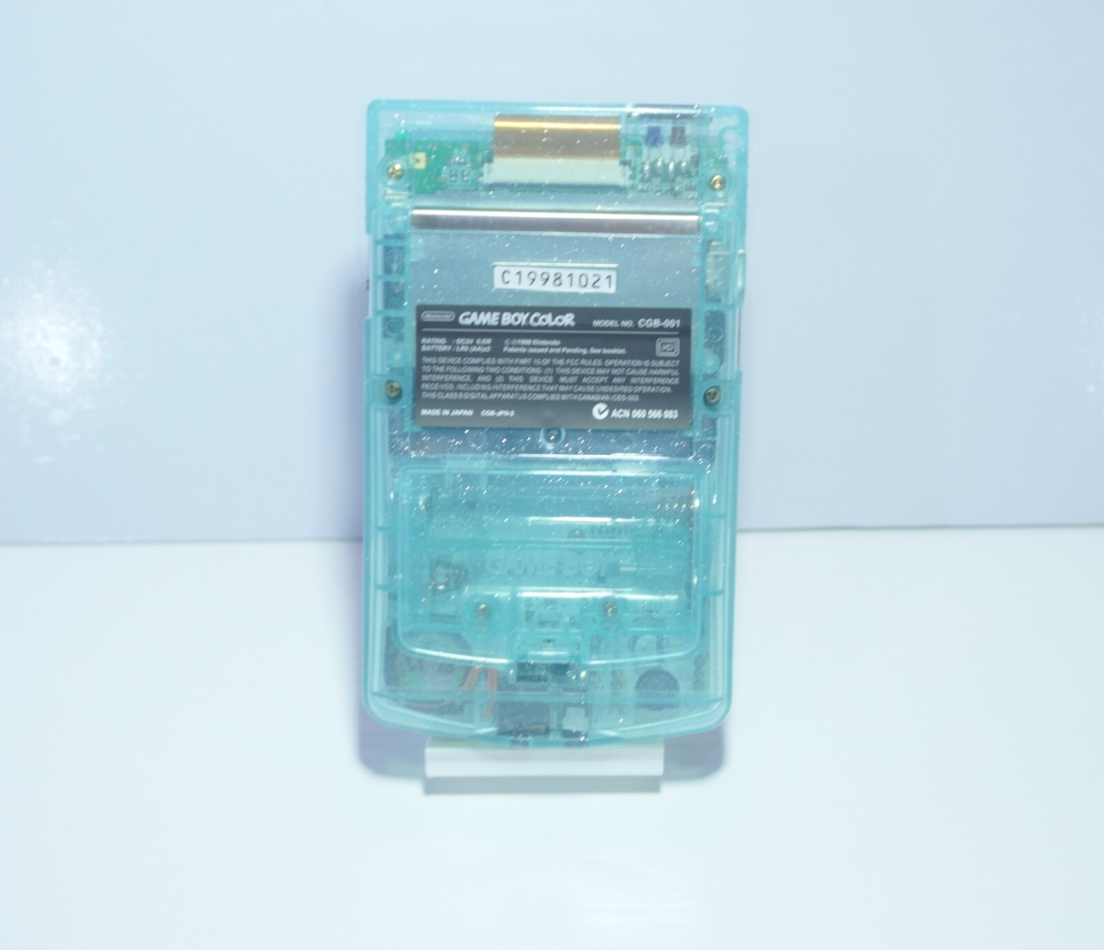 Transparent Crystal Blue Gameboy Color GBC CGB-001 Handheld Videogame Console