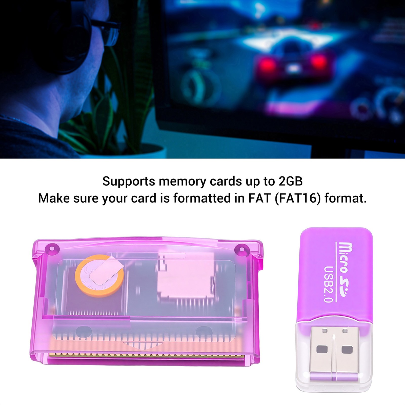 Universal Flash Game Cartridge For GBA Console 2GB Storage