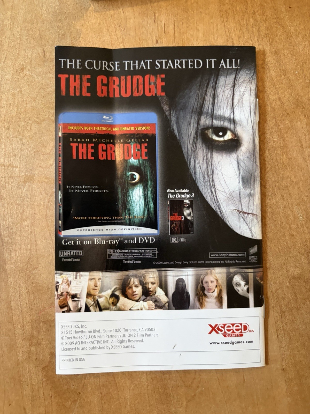 Ju-On the Grudge Nintendo Wii Complete With Game In Case With Manual