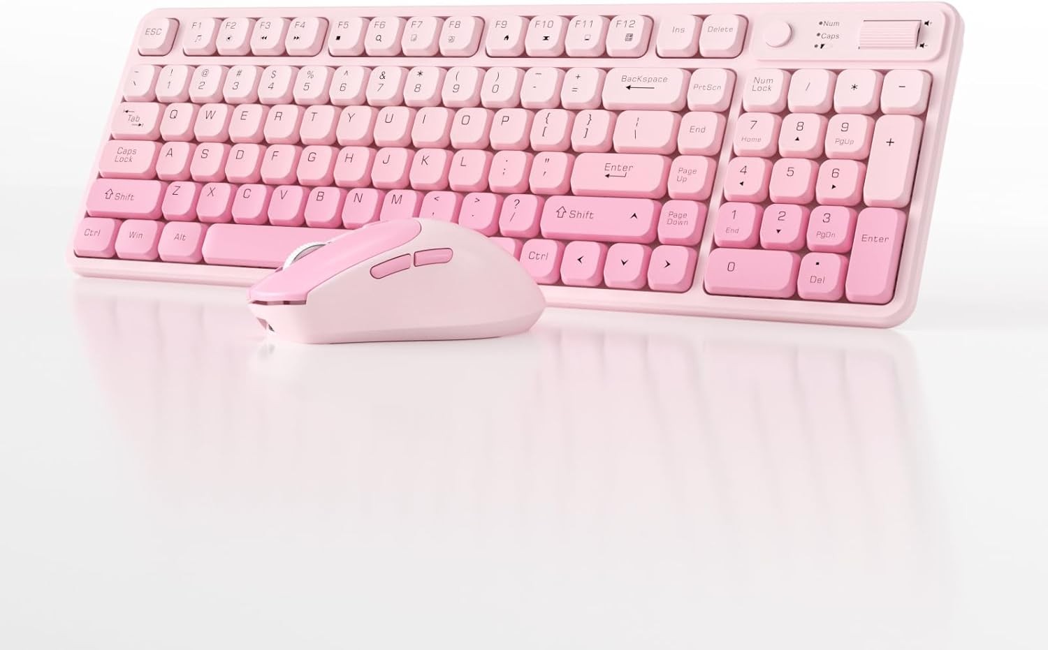 Wireless Keyboard and Mouse Combo, Full-Size USB Keyboard with Back Stand, 2.4GH