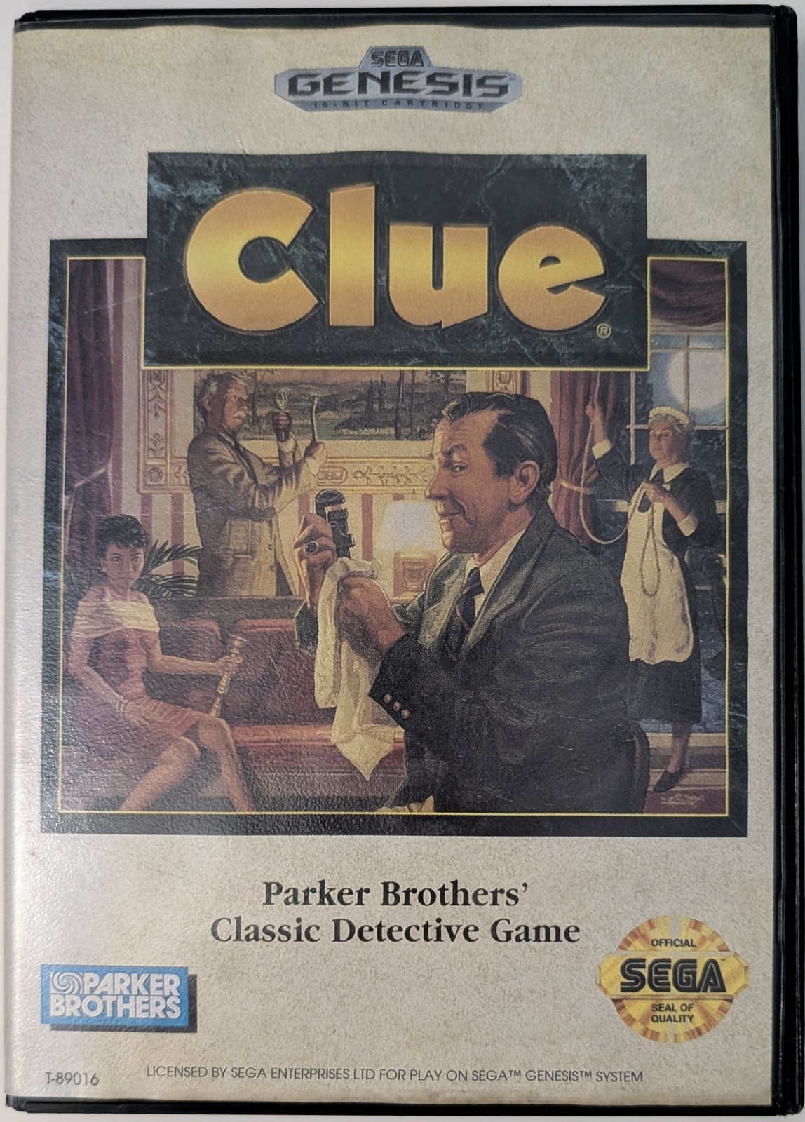 Clue Sega Genesis CIB Cleaned and Tested Working manual has rusty staples