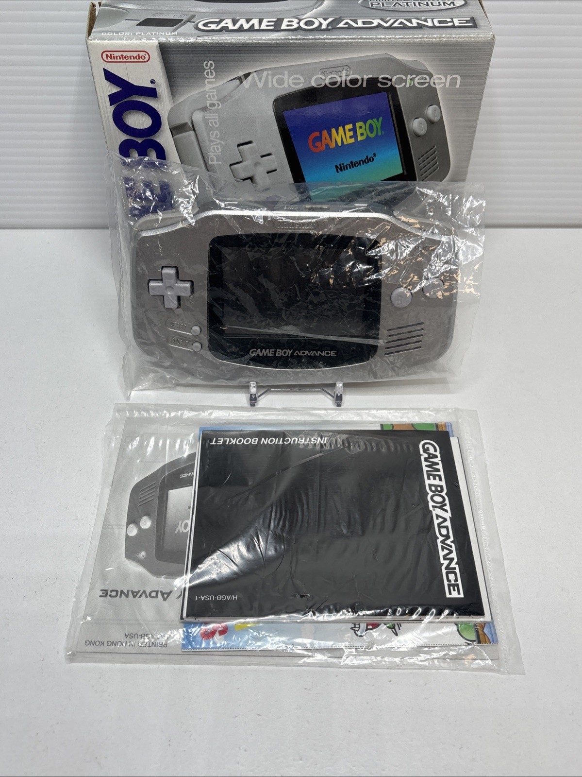 Nintendo Gameboy Advance Platinum Silver Console With Box + Manual GBA CIB