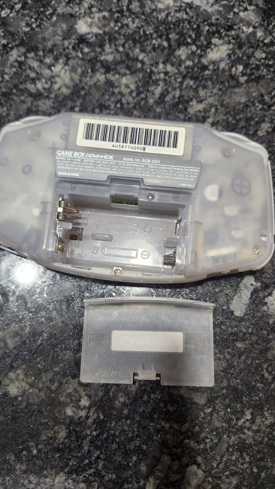 Nintendo Gameboy Advance Glacier AGB-001 *Tested*