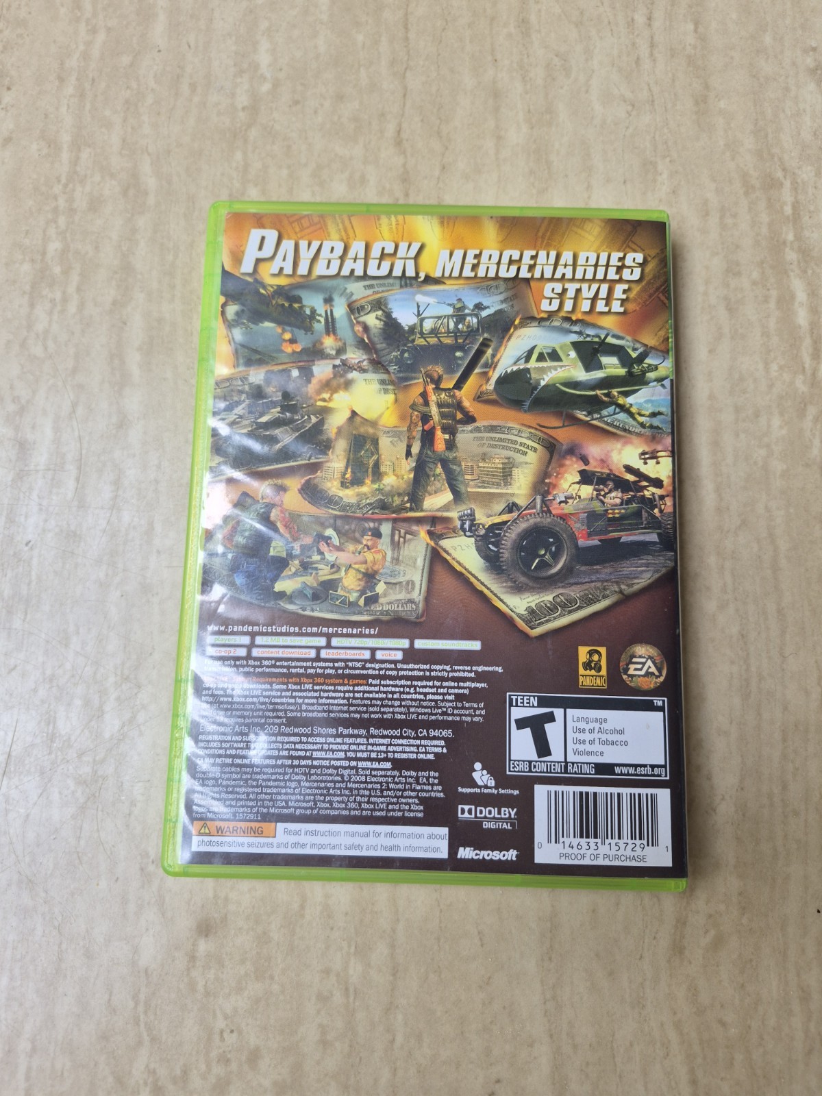 Mercenaries 2 World in Flames Xbox 360 Complete CIB