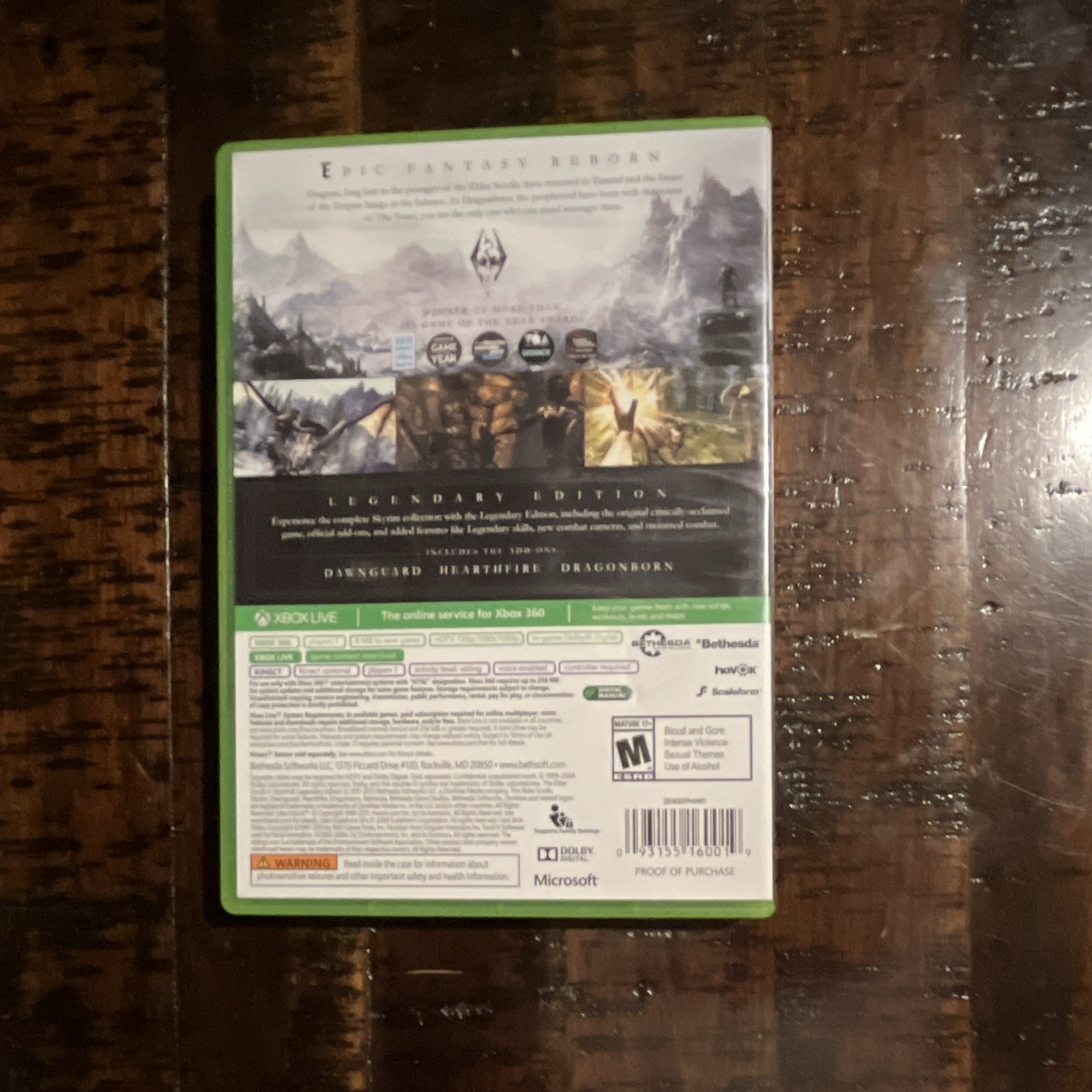 Bethesda The Elder Scrolls V Skyrim Legendary Edition RPG M Xbox 360 Kinect