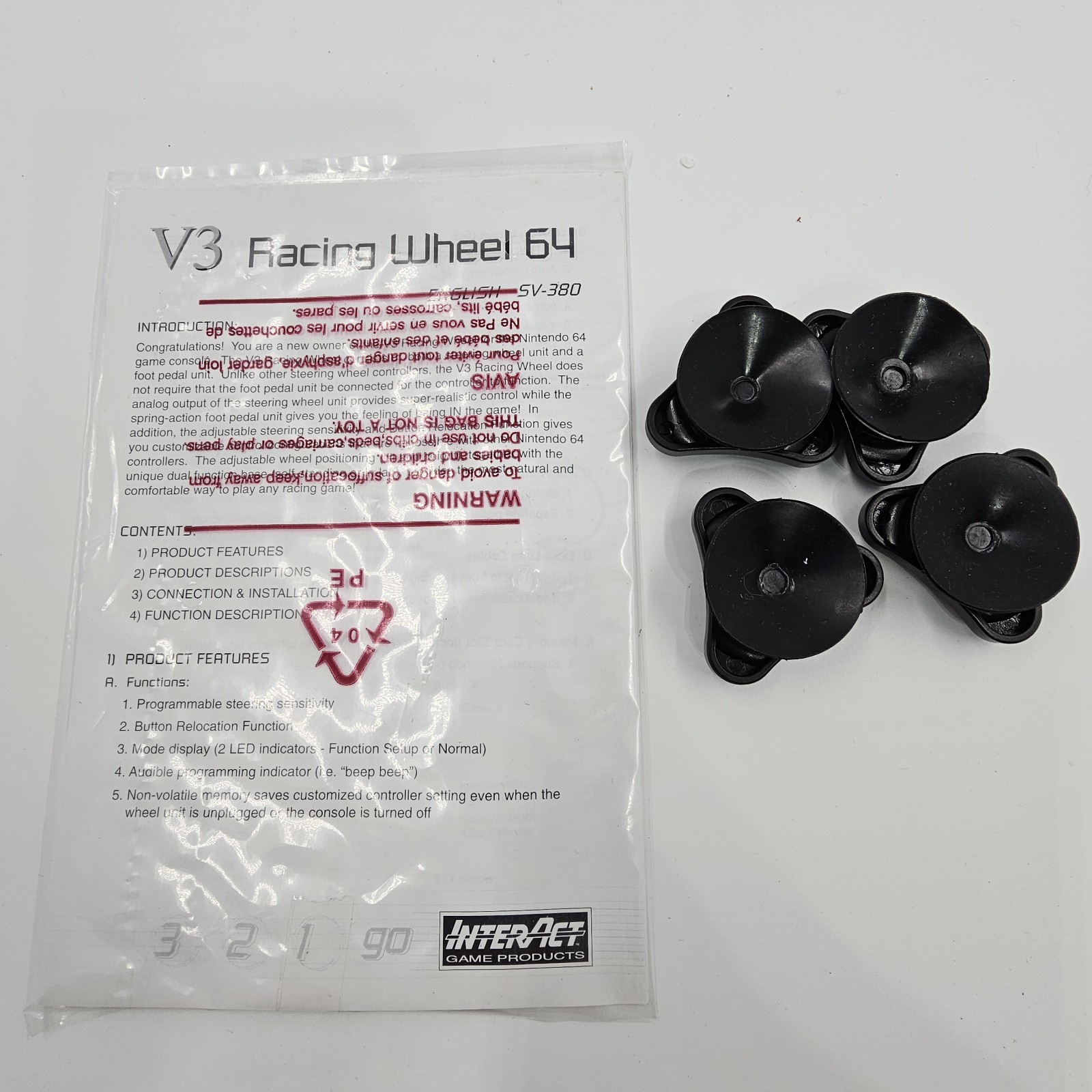 InterAct V3 FX Racing Wheel and Pedals SV-380 For Nintendo 64 N64