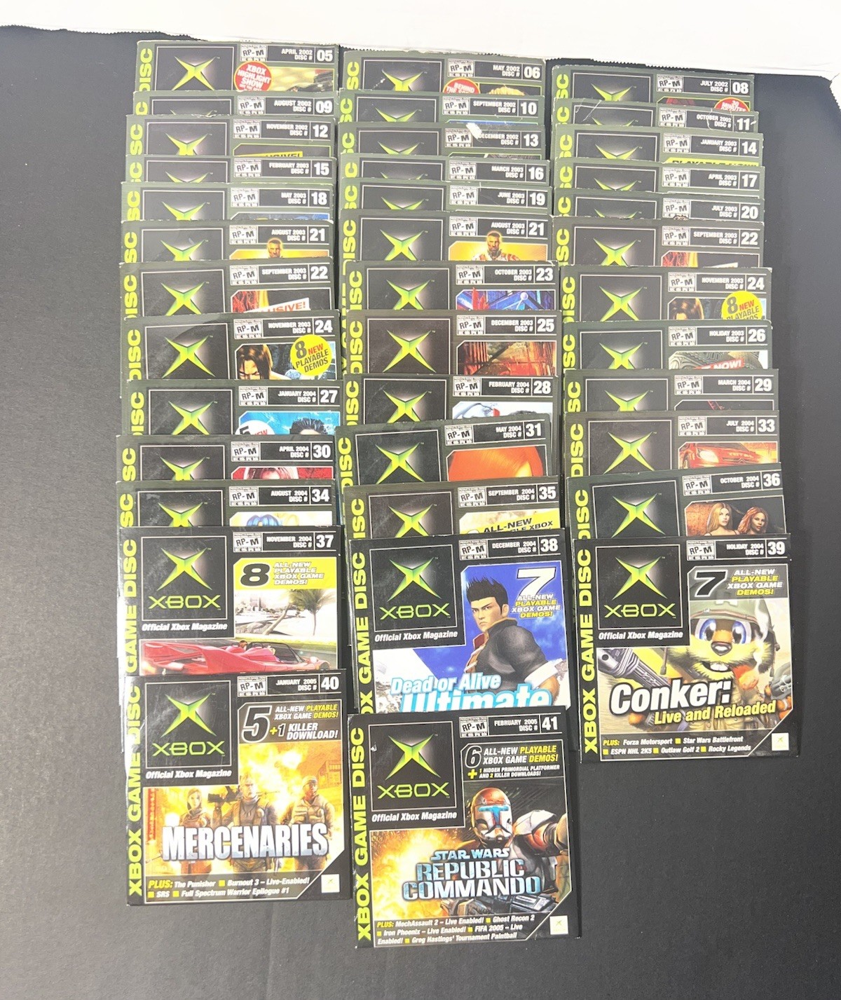 Lot Of 38 Official Xbox Magazine Demo Game Discs w/ Sleeve