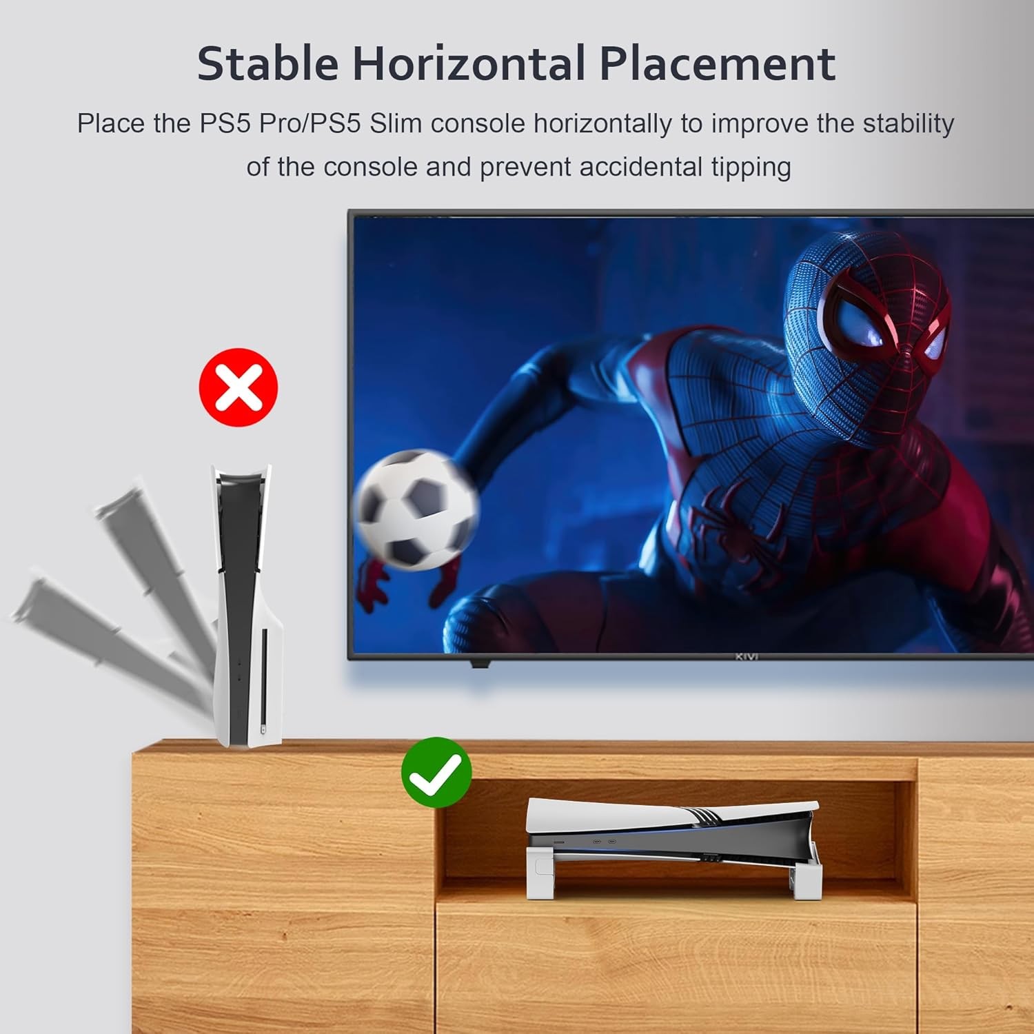 For PS5 Slim/PS5 PRO console desktop stand horizontal Stand base accessories