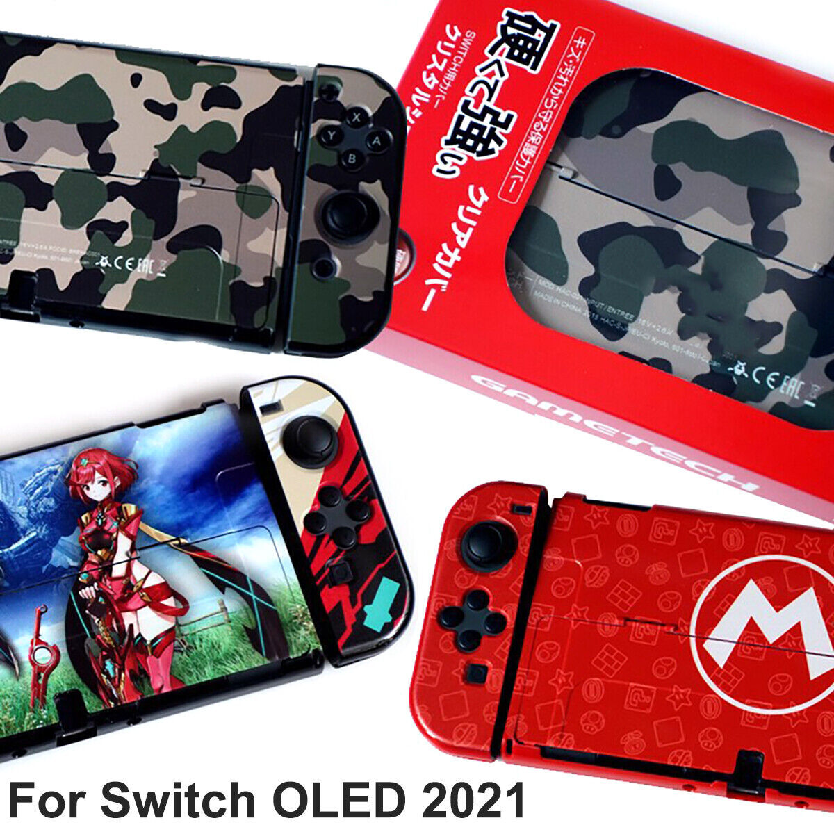 New Protection Case Grip Hard Thin Cover Shell Dockable for Nintendo Switch OLED