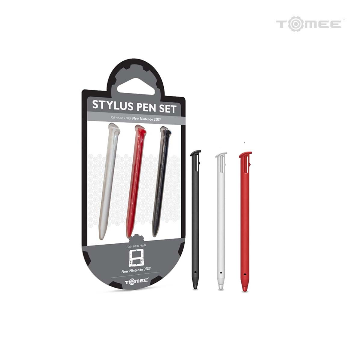 Stylus Pen Set For New 3DS 3 Pack Brand New – Red, Black, White – Tomee