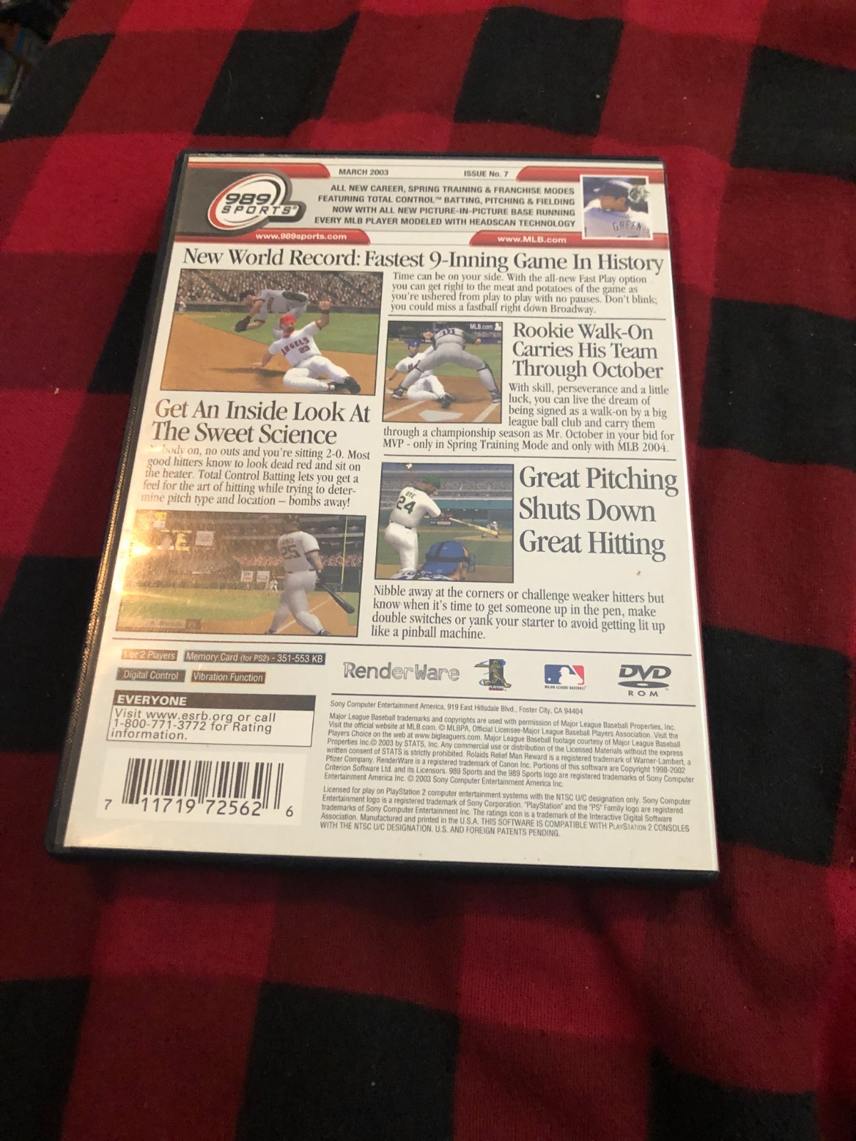 MLB 2004 Sony Playstation 2 Case Manual Disc Tested Works Great Authentic CIB