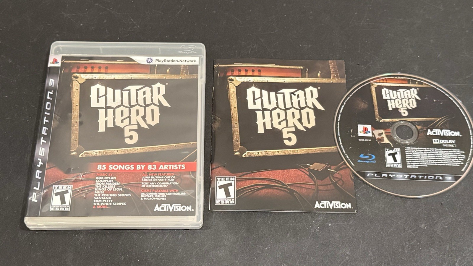 PS3 Guitar Hero World Tour Band DRUM KIT SET Lot Drums Guitar Dongles Mic Game