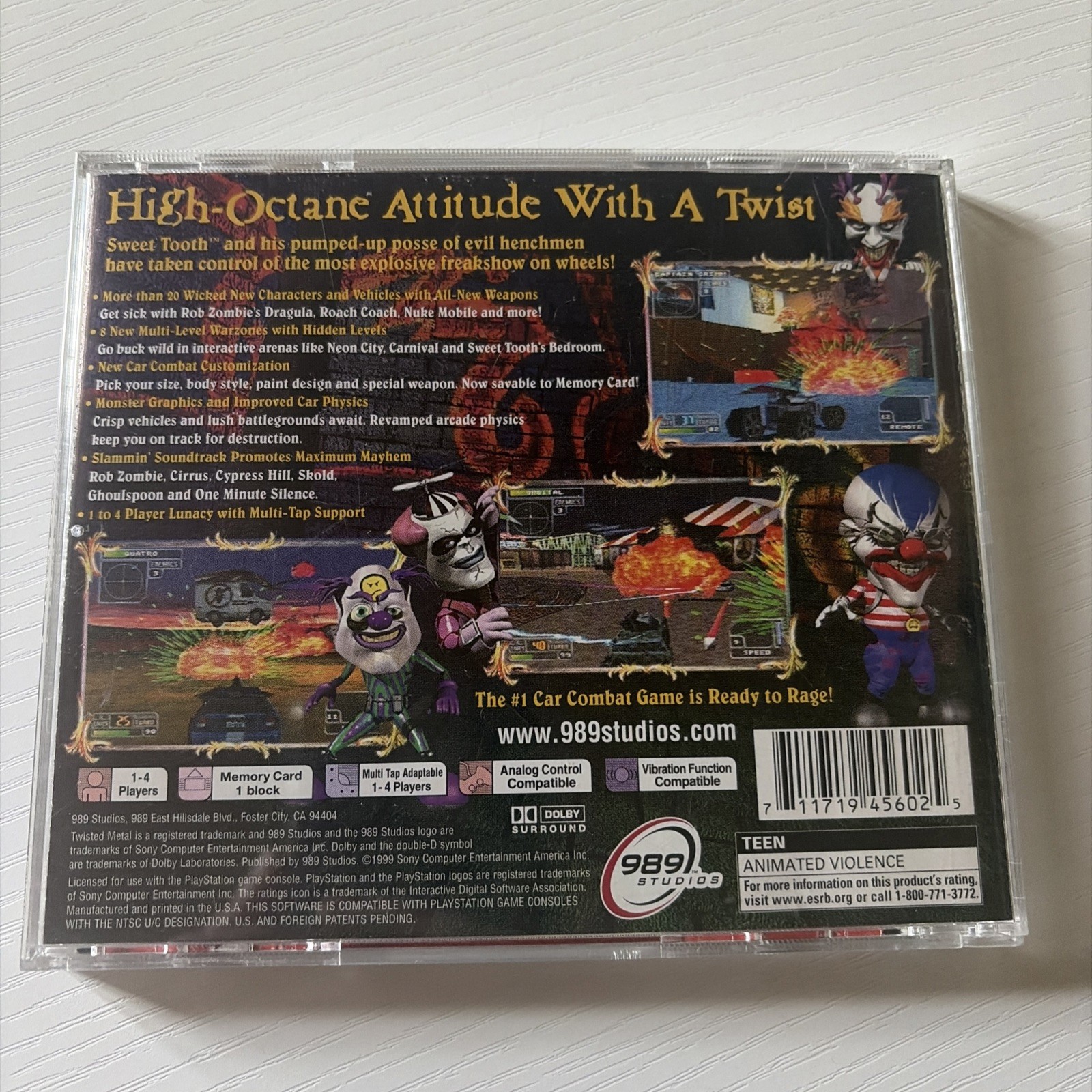 Twisted Metal 4 Black Label PlayStation 1 Case and Manual Only