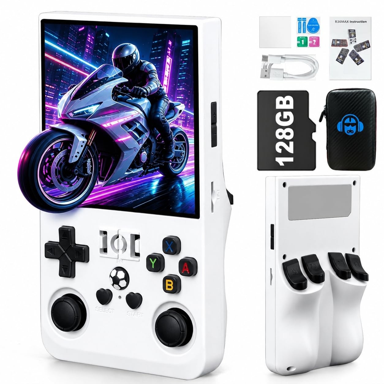 Rhesusco R36MAX Handheld Game Console – 4.0-Inch Screen, Support 22000+Classi…