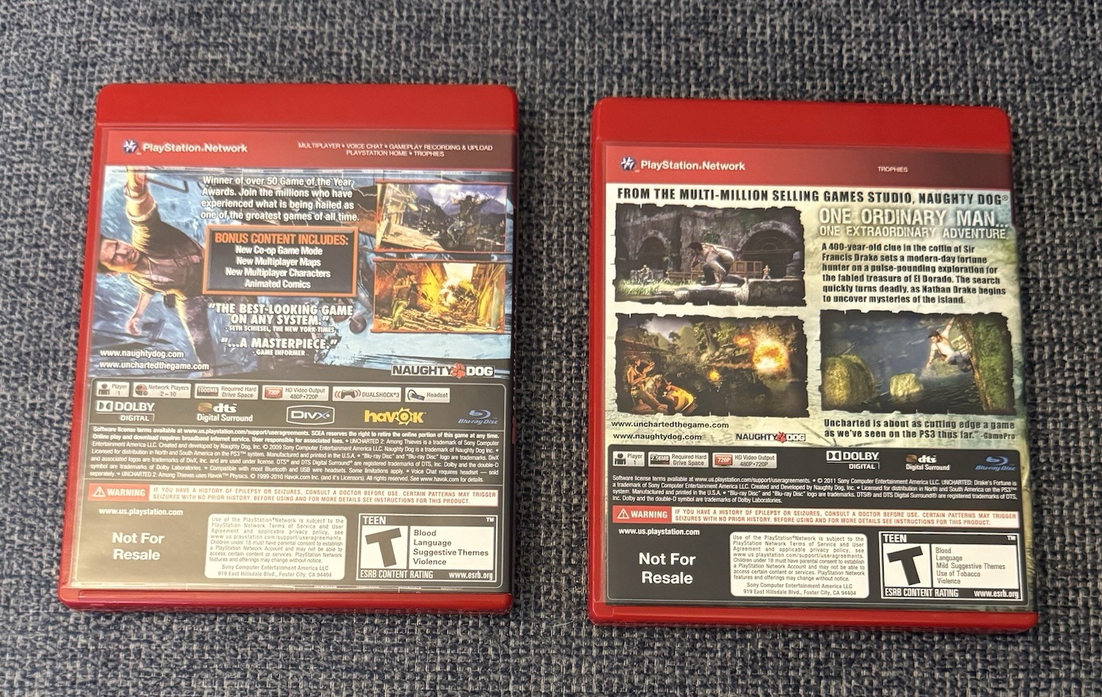 Uncharted Dual Pack Greatest Hits PS3 w/Manual, all inserts, and bonus content