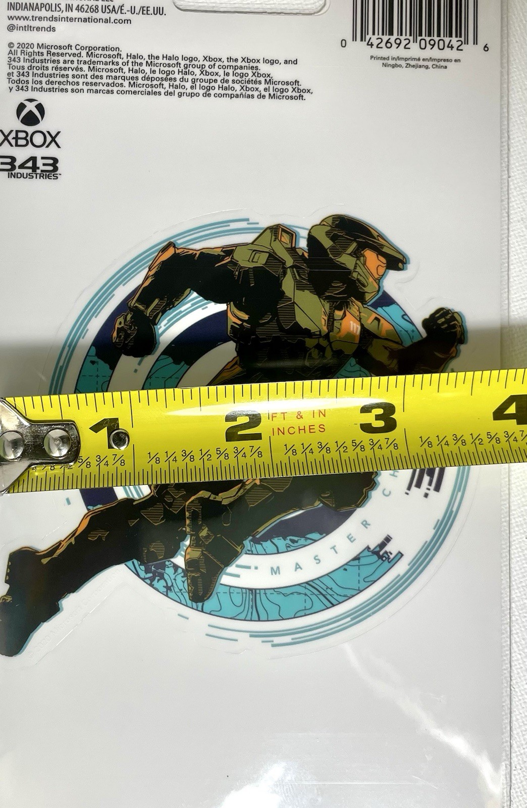 HALO3.5”x4.25”Decal Master Chief High Sprint,clear,turquoise XBOX 343industries