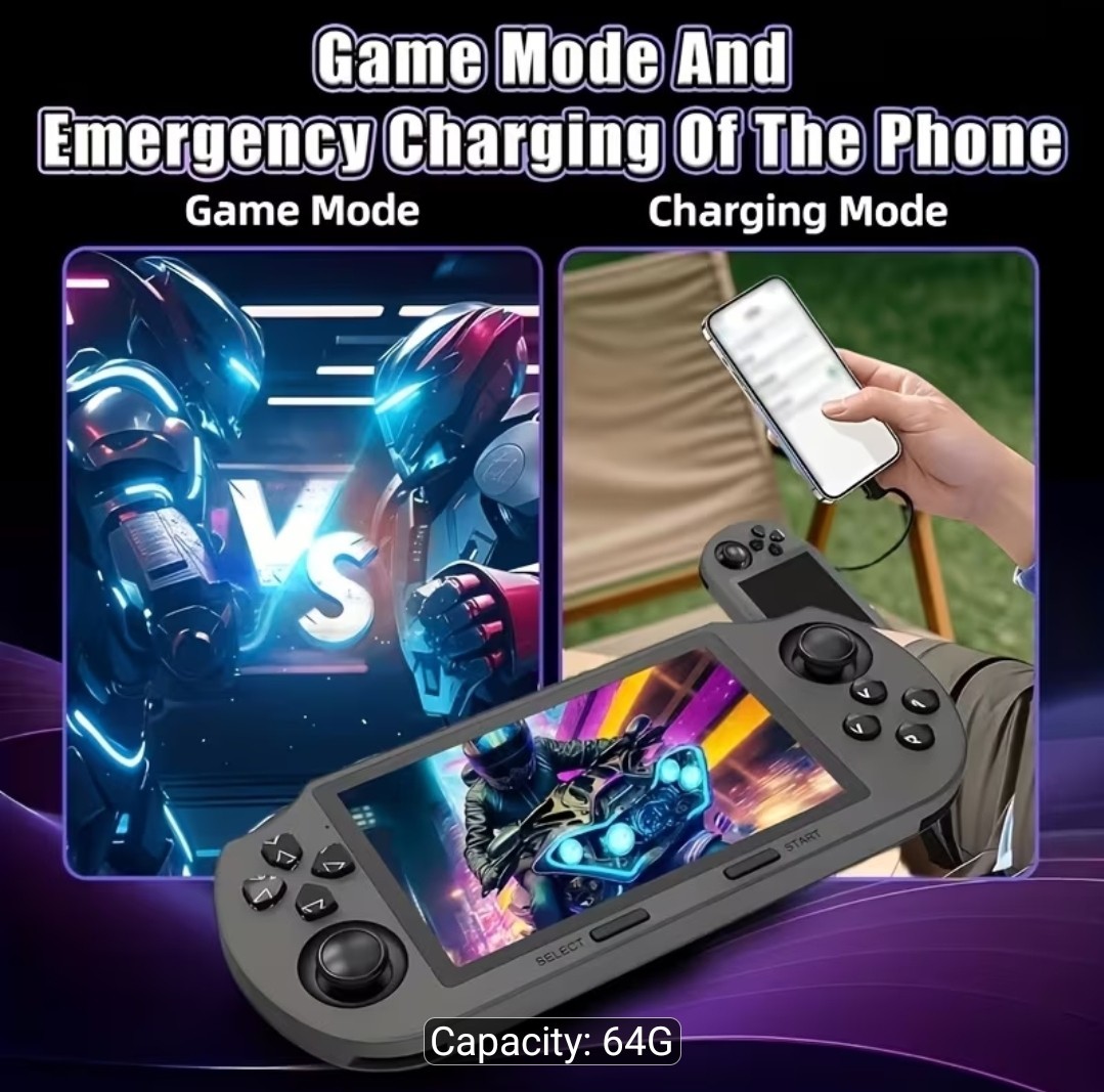 Vintage Handheld Portable Game Runs On Linux, Built-in 3000mAh Battery an USB Ch