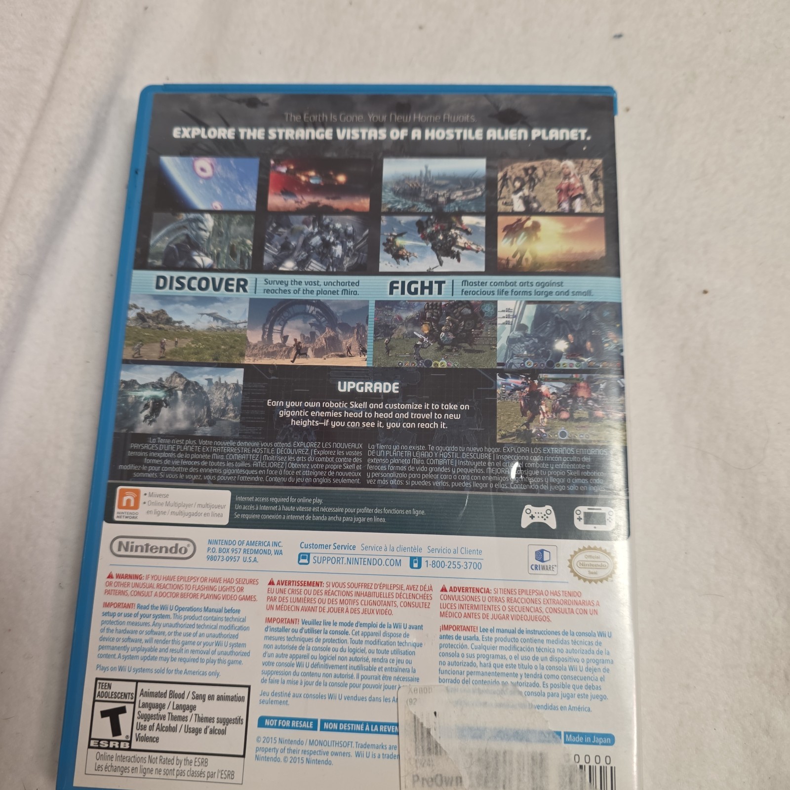 Wii Xenoblade Chronicles X (Nintendo Wii U, 2015)