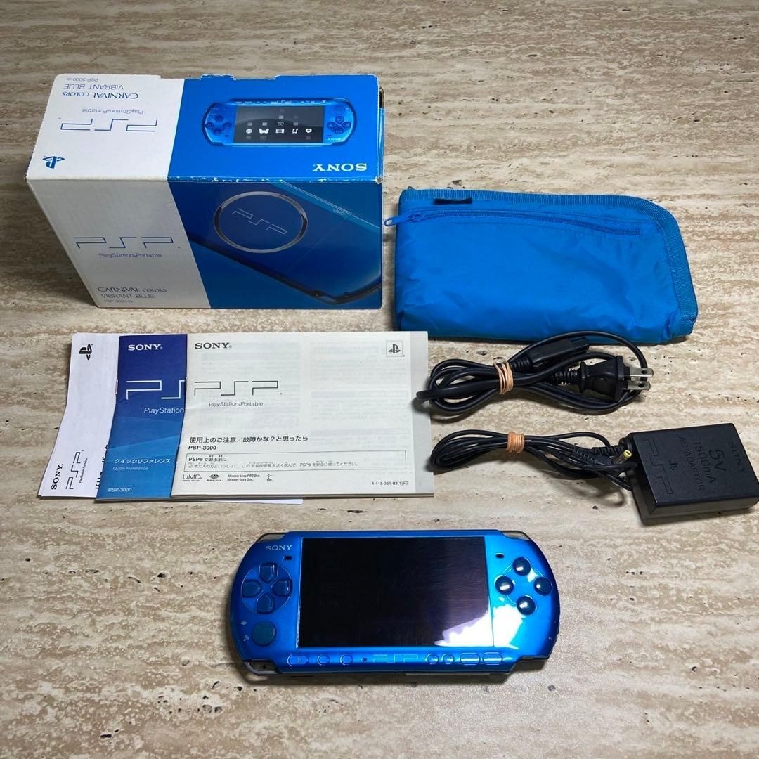 Sony PSP 3000 Vibrant Blue Console Complete Boxed Near Mint Tested 7126