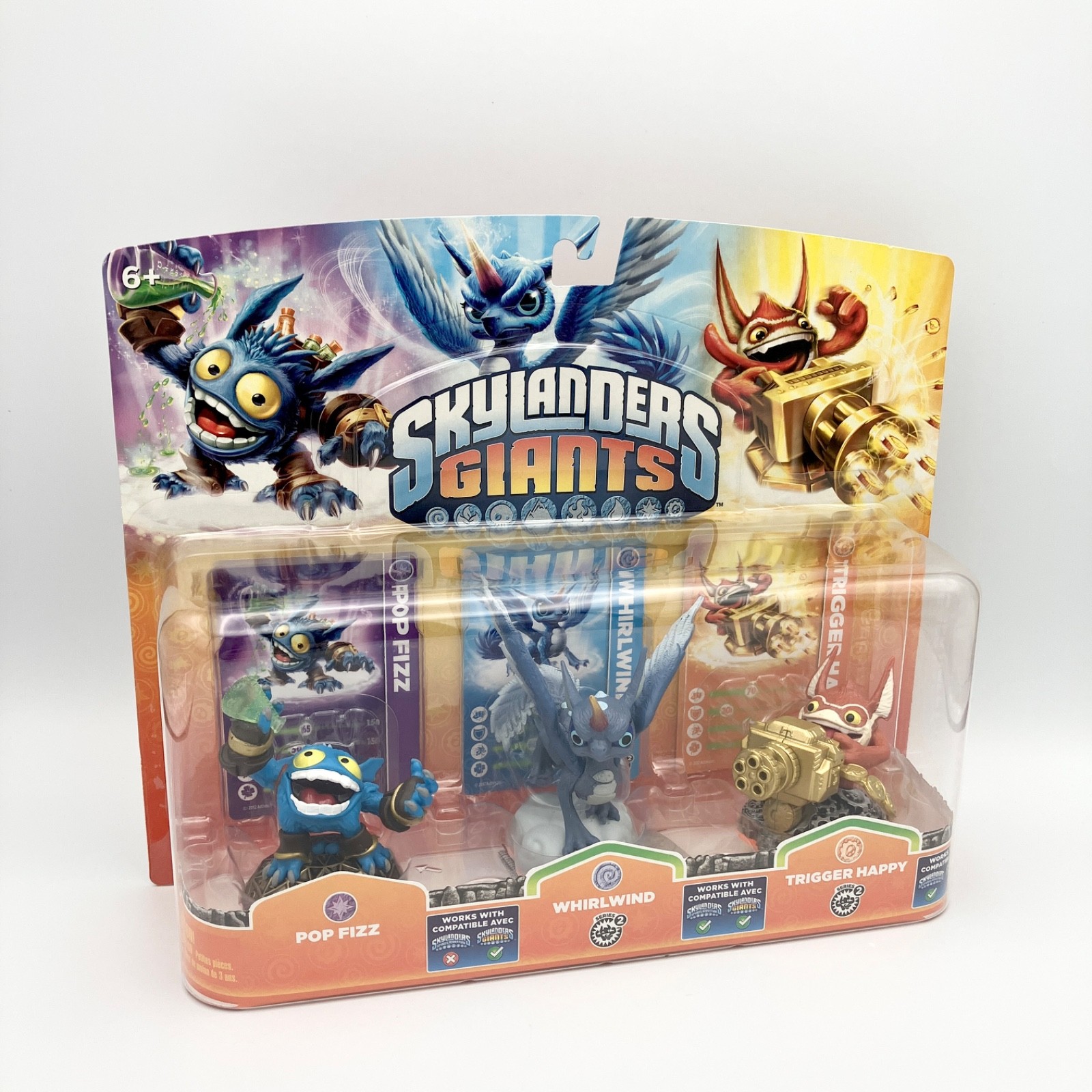 Skylanders Giants Pop Fizz Whirlwind Trigger Happy 3 Pack Figures NEW SEALED