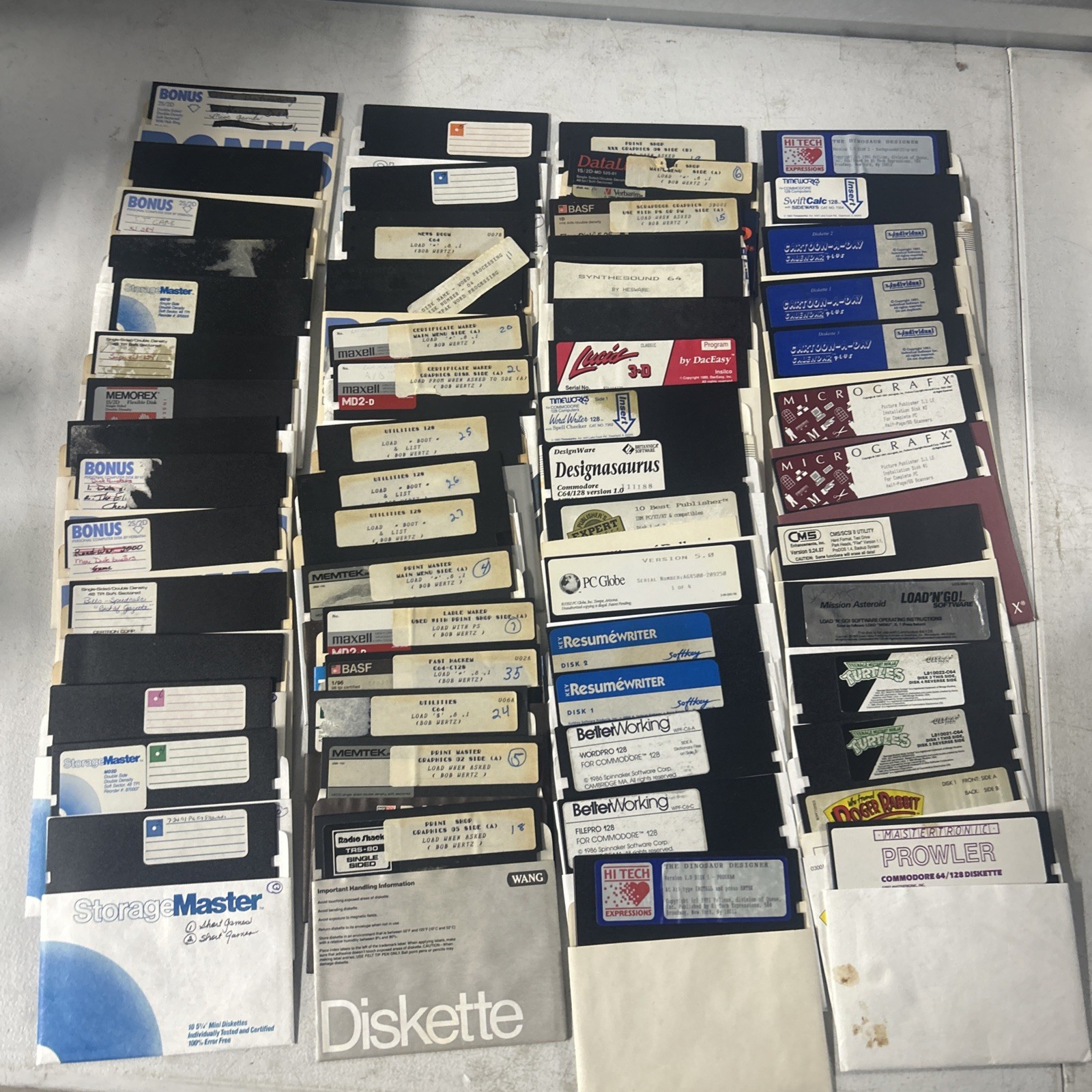 Commodore 64 Floppy Disks With Games Selling As Is for Blank Disk LOT Of 60