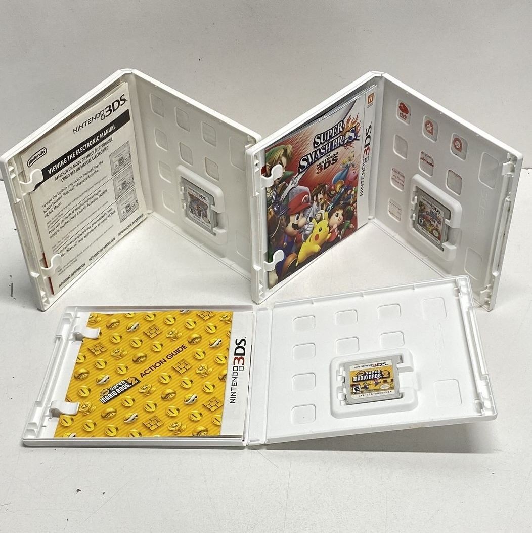 Super Smash Bros New Super Mario Bros 2 Paper Mario Sticker Star 3DS Game Lot