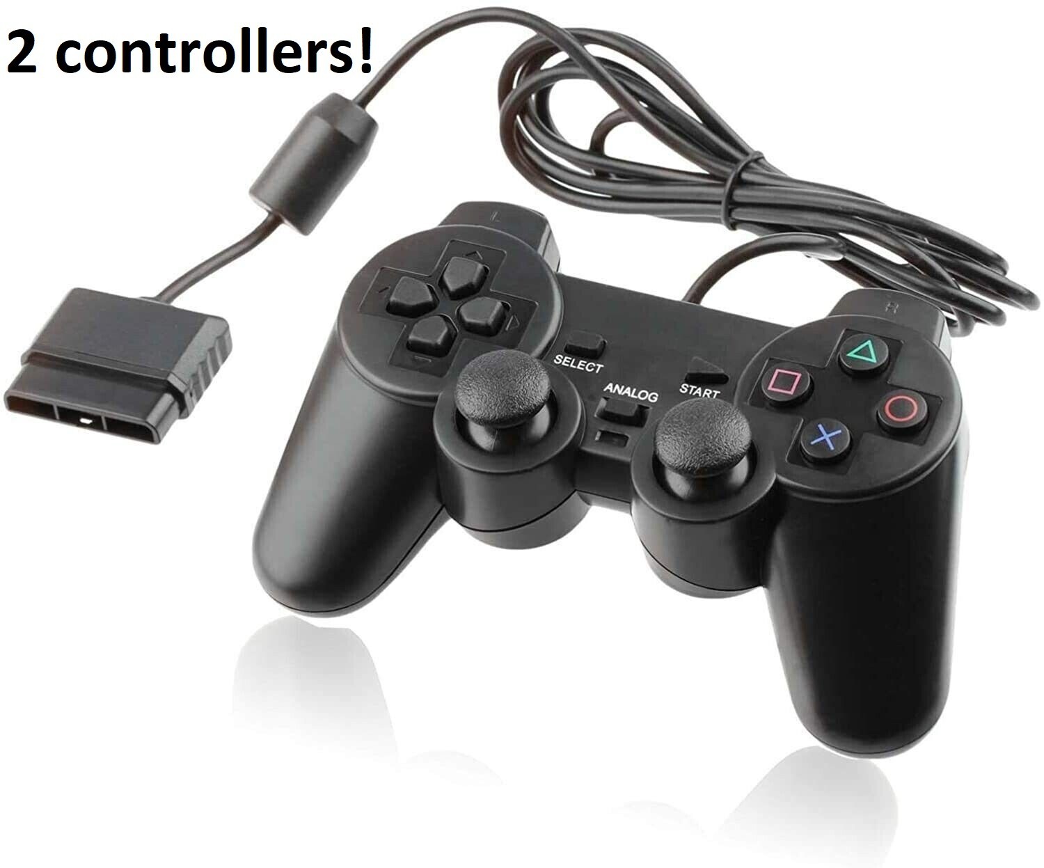 2 Pack Innovation Brand Wired Controller Joypad Game pad for PS2 PlayStation 2