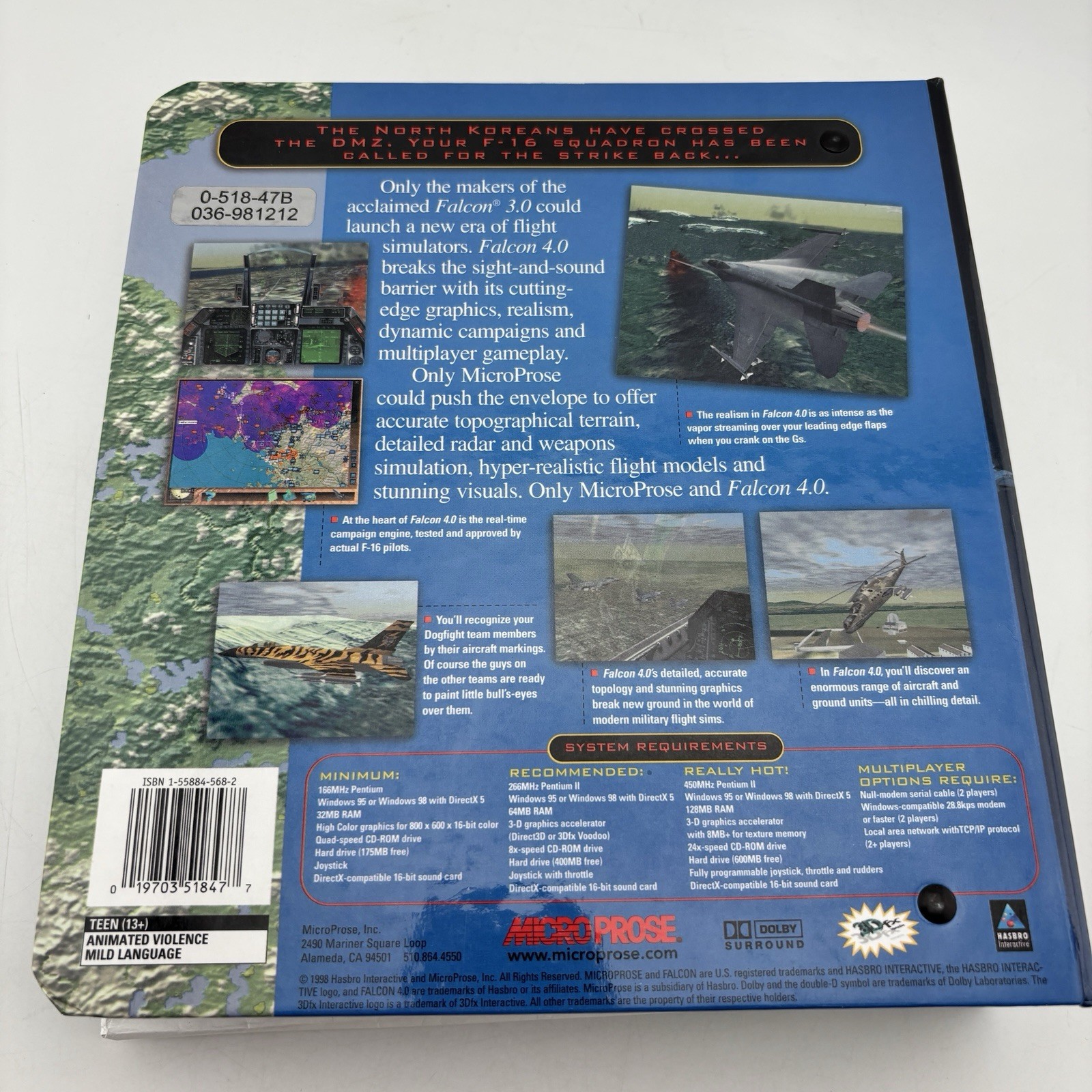 Falcon 4.0 w/ 3-Ring Binder Manual MicroProse F-16 Combat Sim