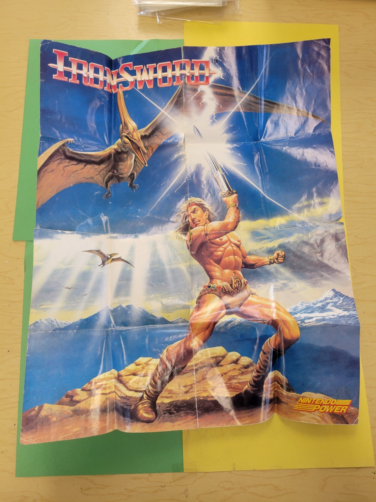 Vintage Nintendo Power 1989 Iron Sword Poster Willow Map 19 3/4” x 16”.