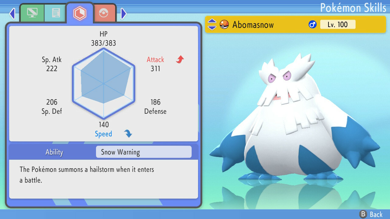 Pokemon Brilliant Diamond Shining Pearl BDSP – Shiny 6IV Max EV Abomasnow