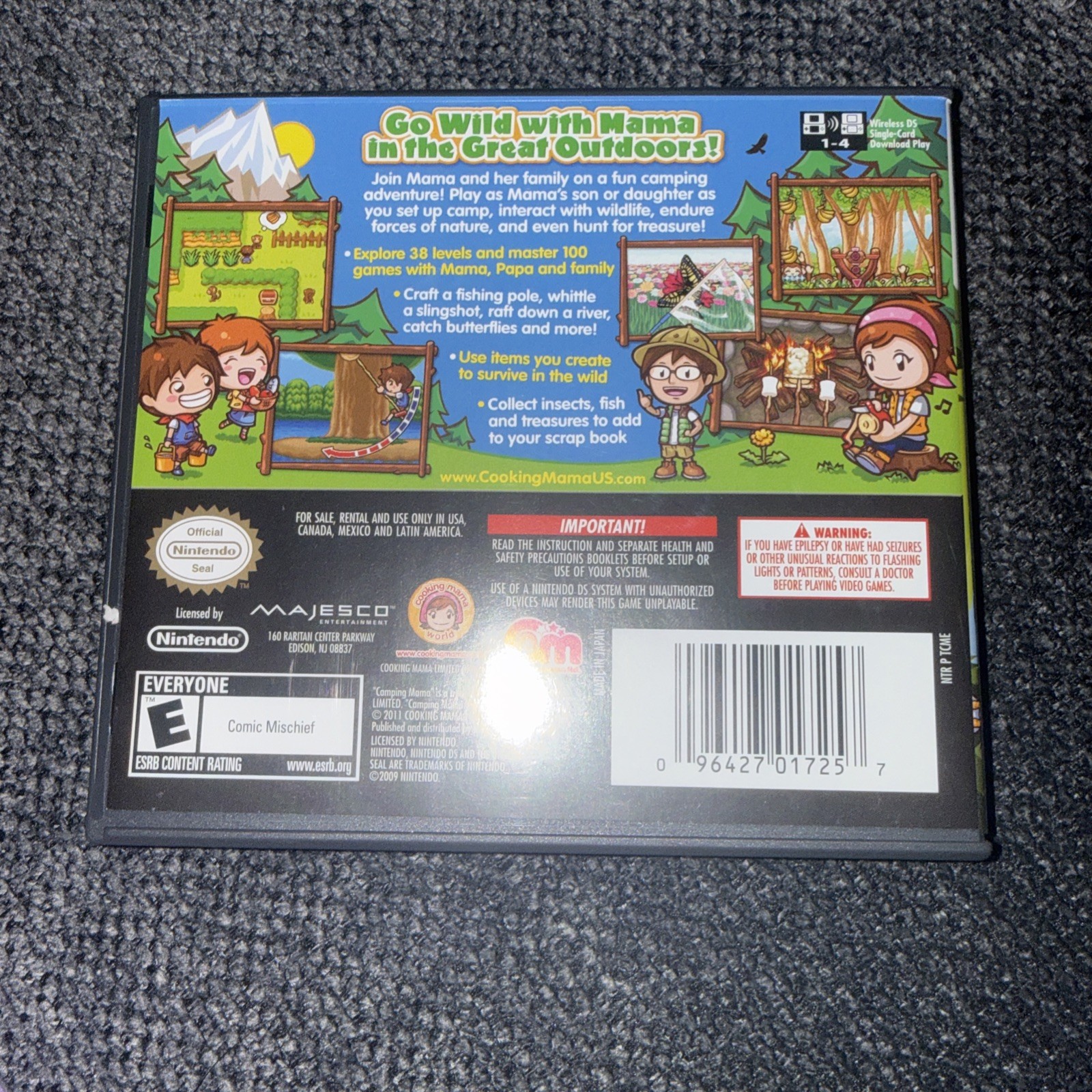 Camping Mama Outdoor Adventures (Nintendo DS, 2011) Case And Manual No Game